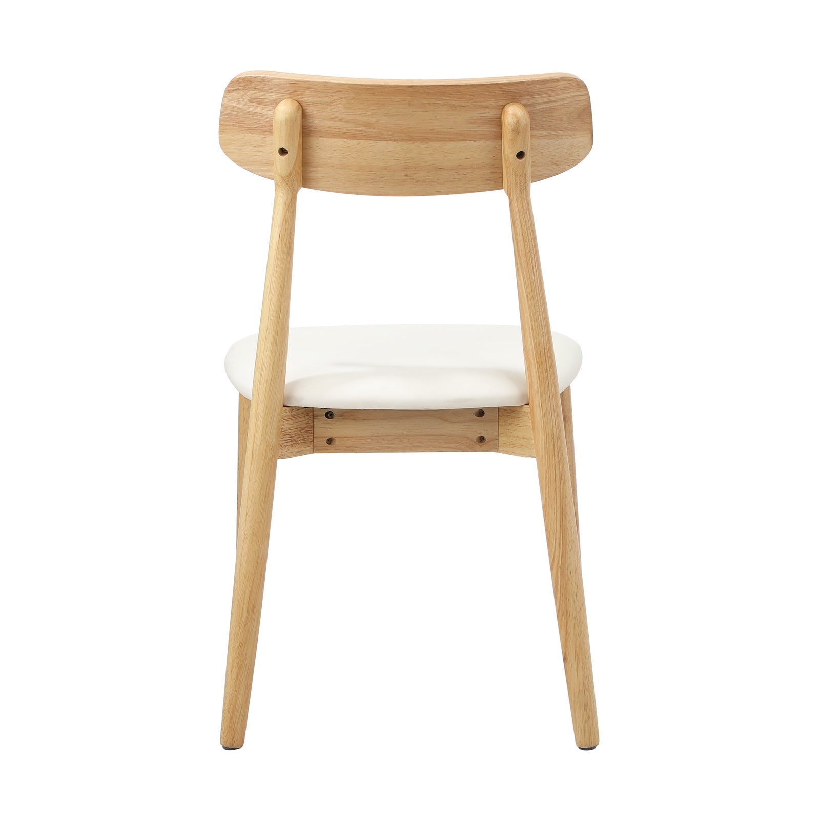 Oikiture 2x Dining Chairs Kitchen Chair PU Leather Solid Wood Cafe Lounge Beige - Sunyee