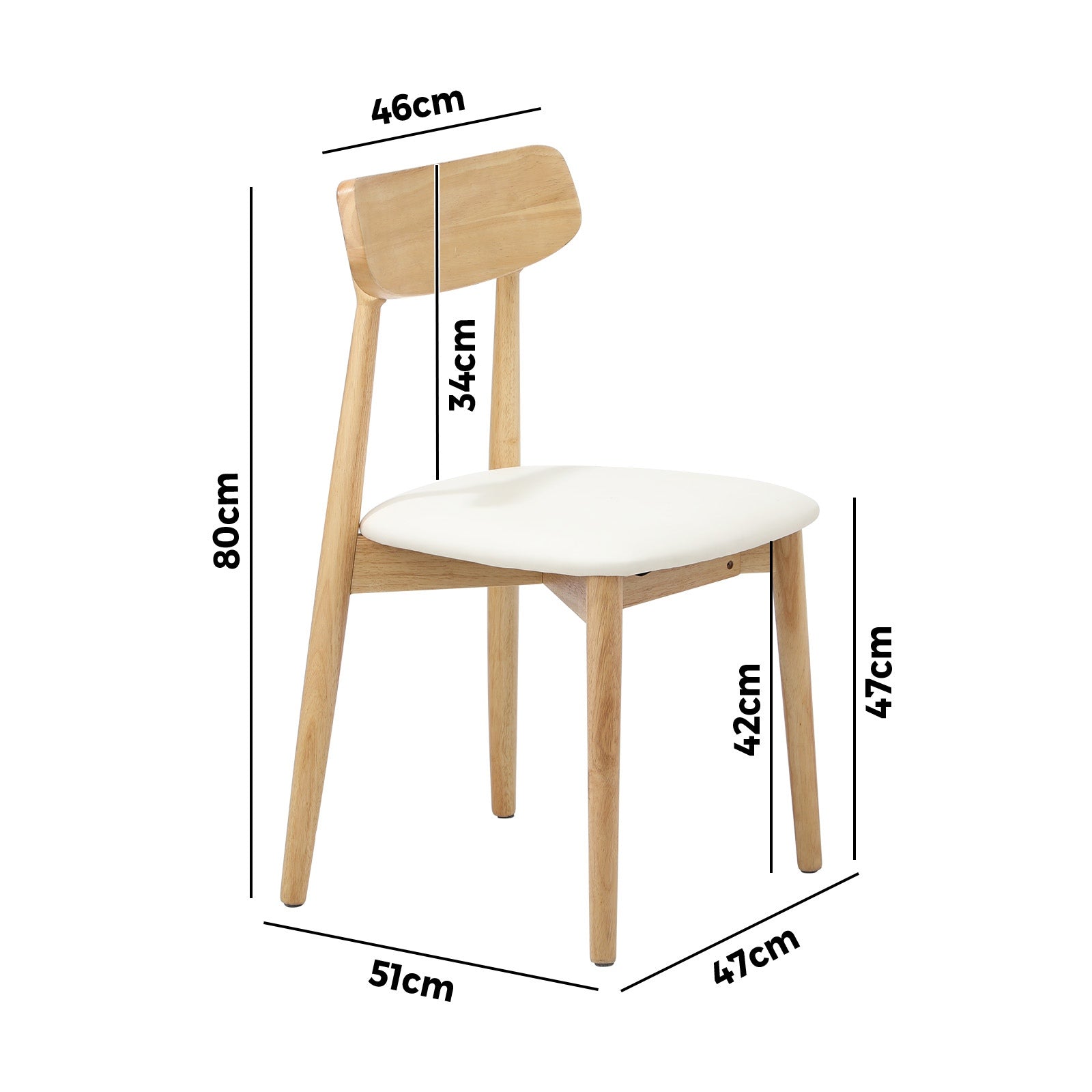 Oikiture 2x Dining Chairs Kitchen Chair PU Leather Solid Wood Cafe Lounge Beige - Sunyee