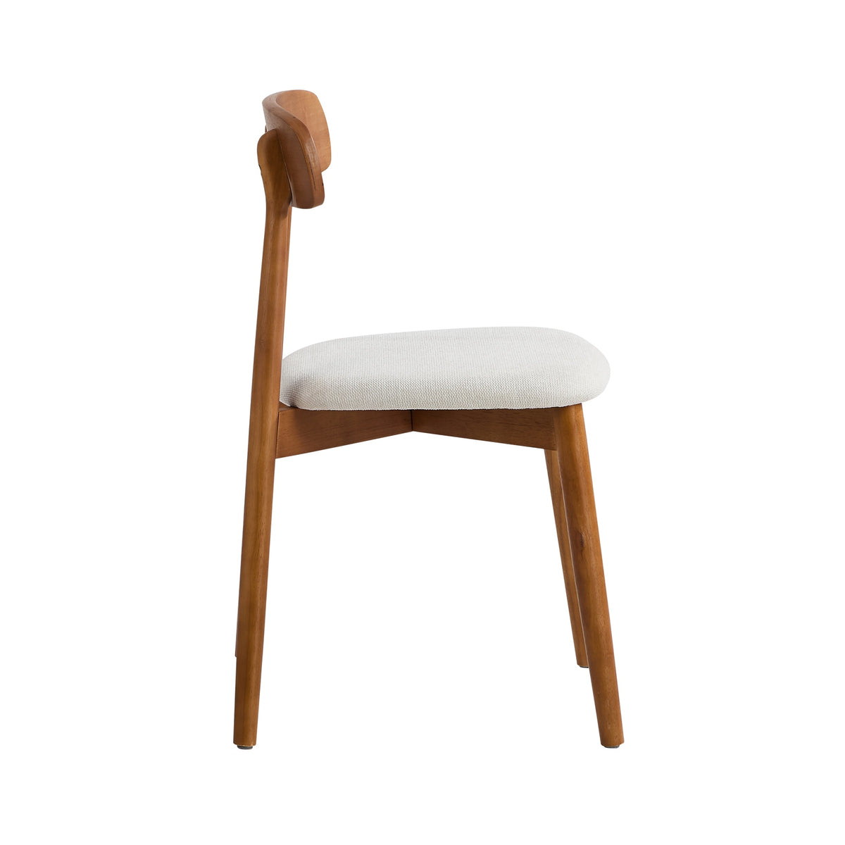 Oikiture 2x Dining Chairs Kitchen Chair PU Leather Lounge Beige&Walunt