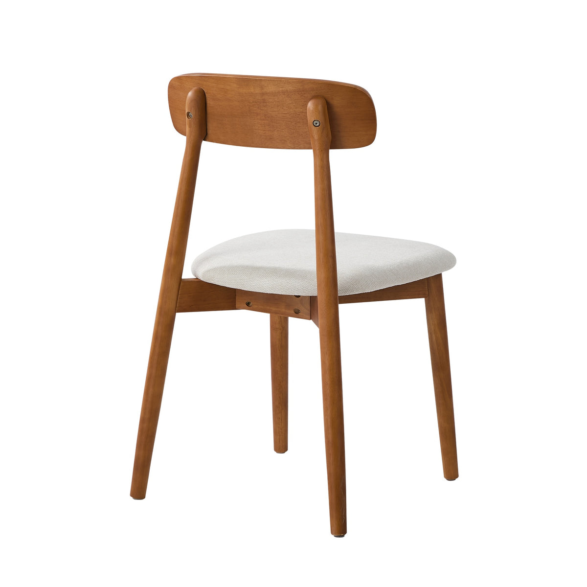 Oikiture 2x Dining Chairs Kitchen Chair PU Leather Lounge Beige&Walunt