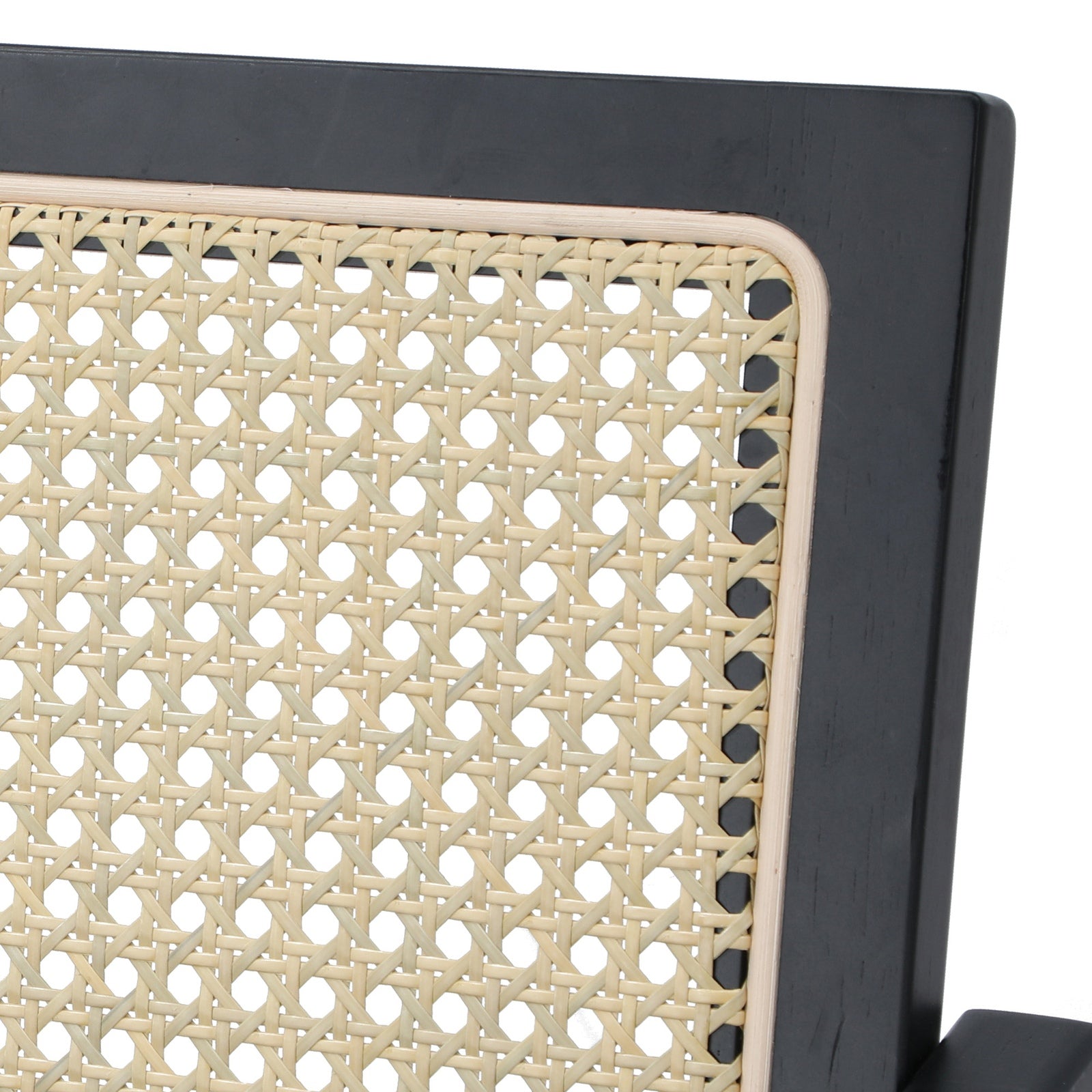 Oikiture Dining Chairs Rattan Chair Wooden Accent Chair Balck - Sunyee