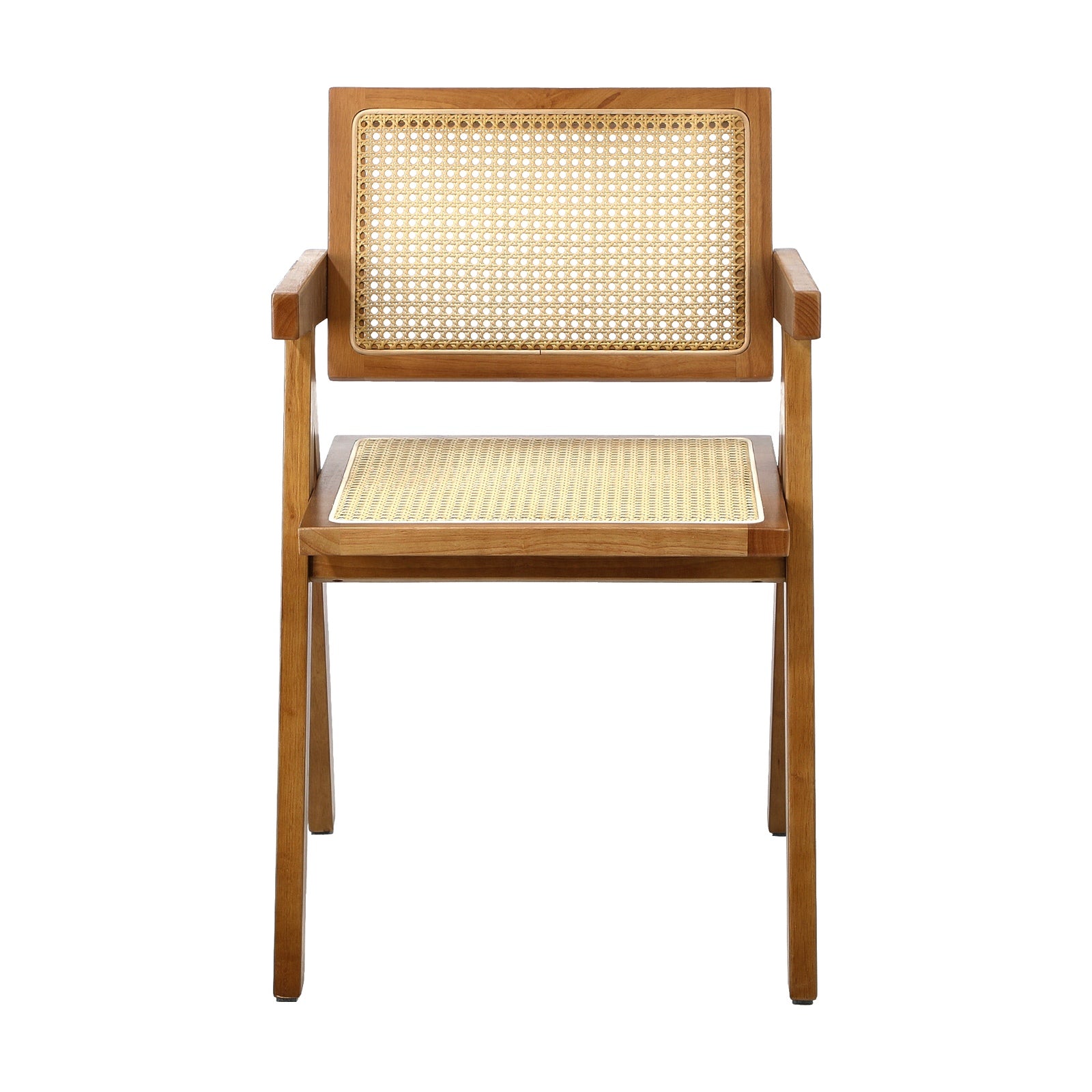 Oikiture Dining Chairs Rattan Chair Wooden Accent Chair Walnut - Sunyee
