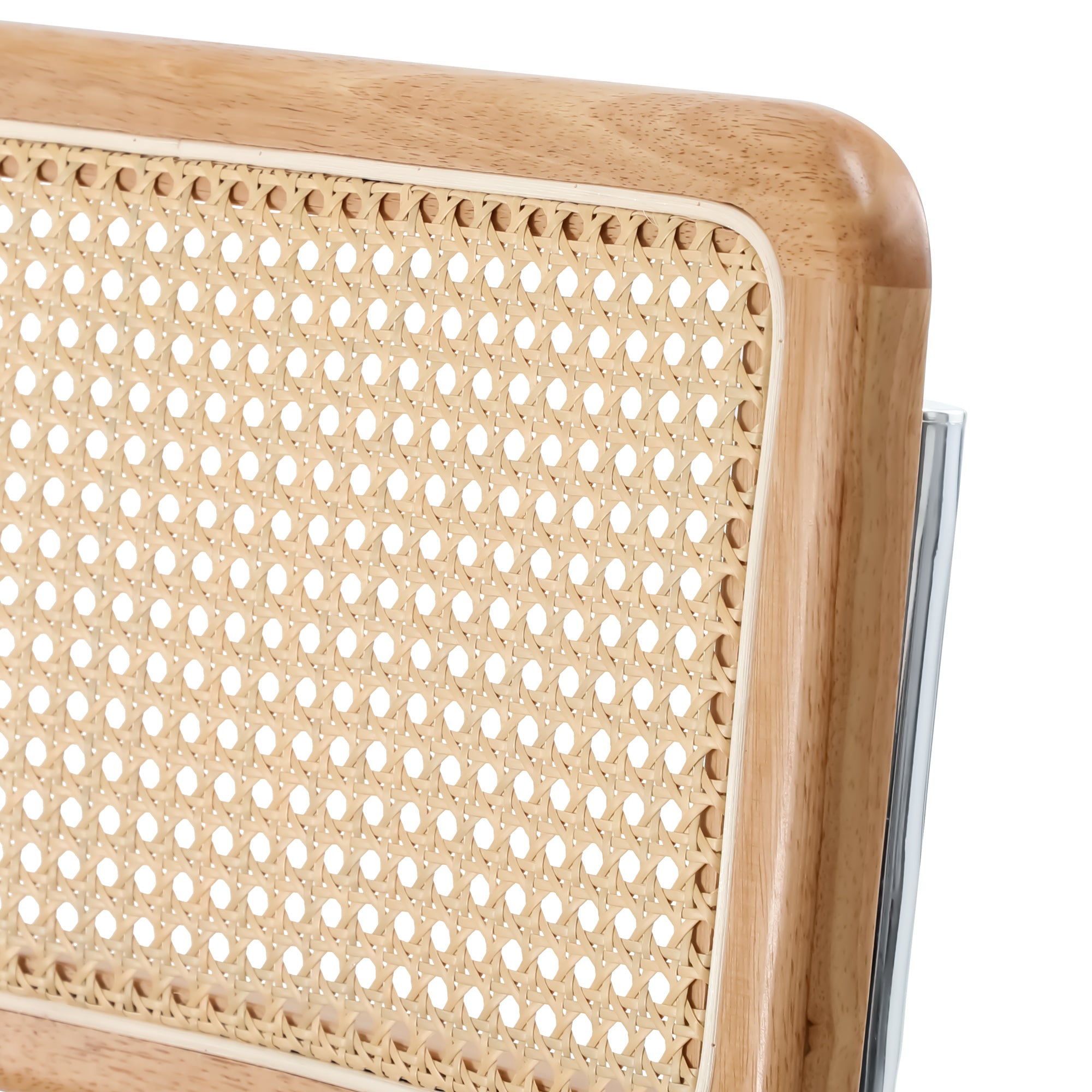 Oikiture 2x Rattan Dining Chair Cesca Replica Cantilever PU Leather Padded Brown - Sunyee