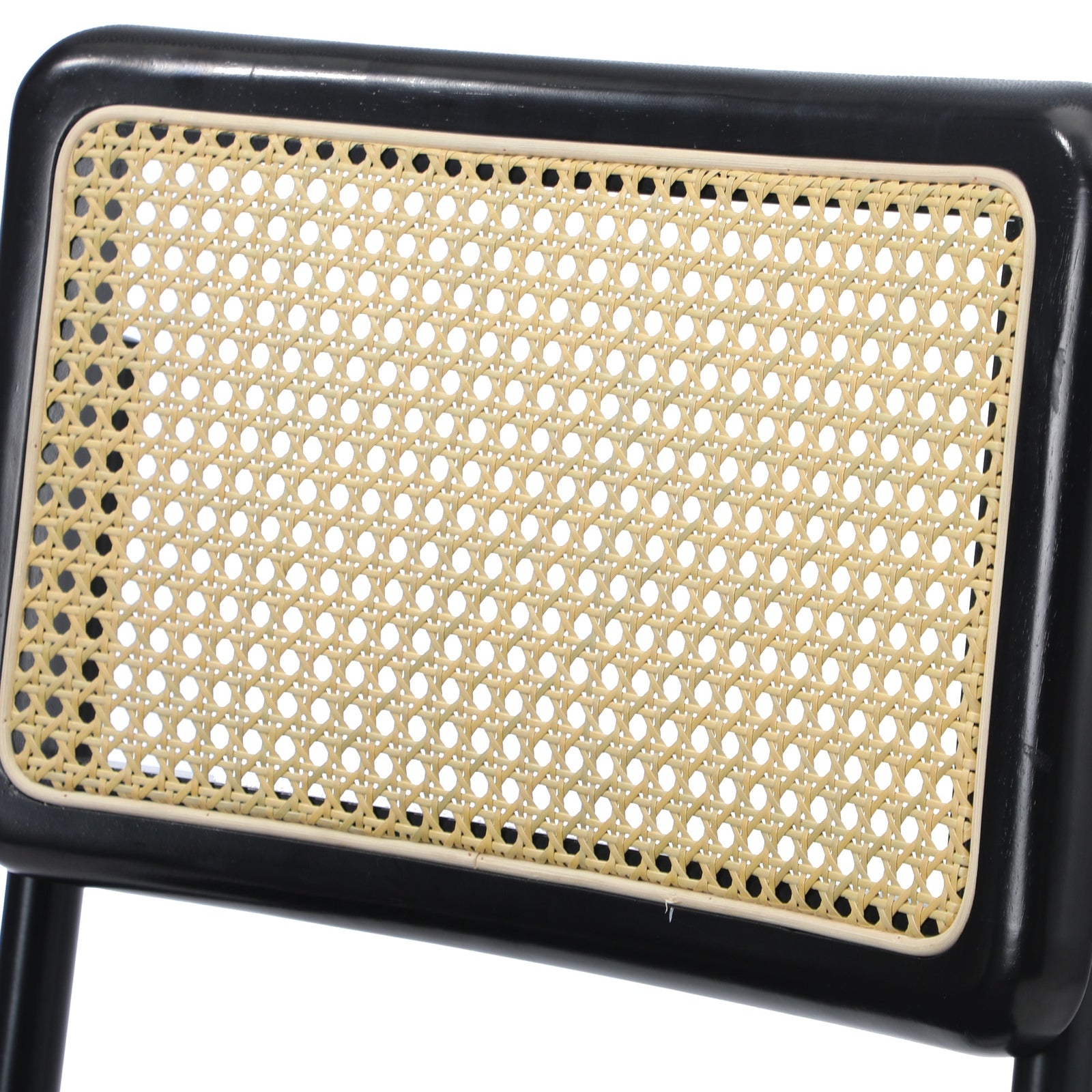 Oikiture 2x Rattan Dining Chair Cesca Replica Cantilever PU Leather Padded Black - Sunyee