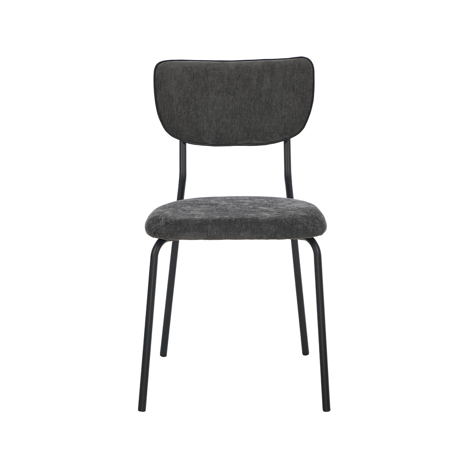 Oikiture Set of 4 Dining Chairs Linen Fabric Padded Seat Grey - Sunyee