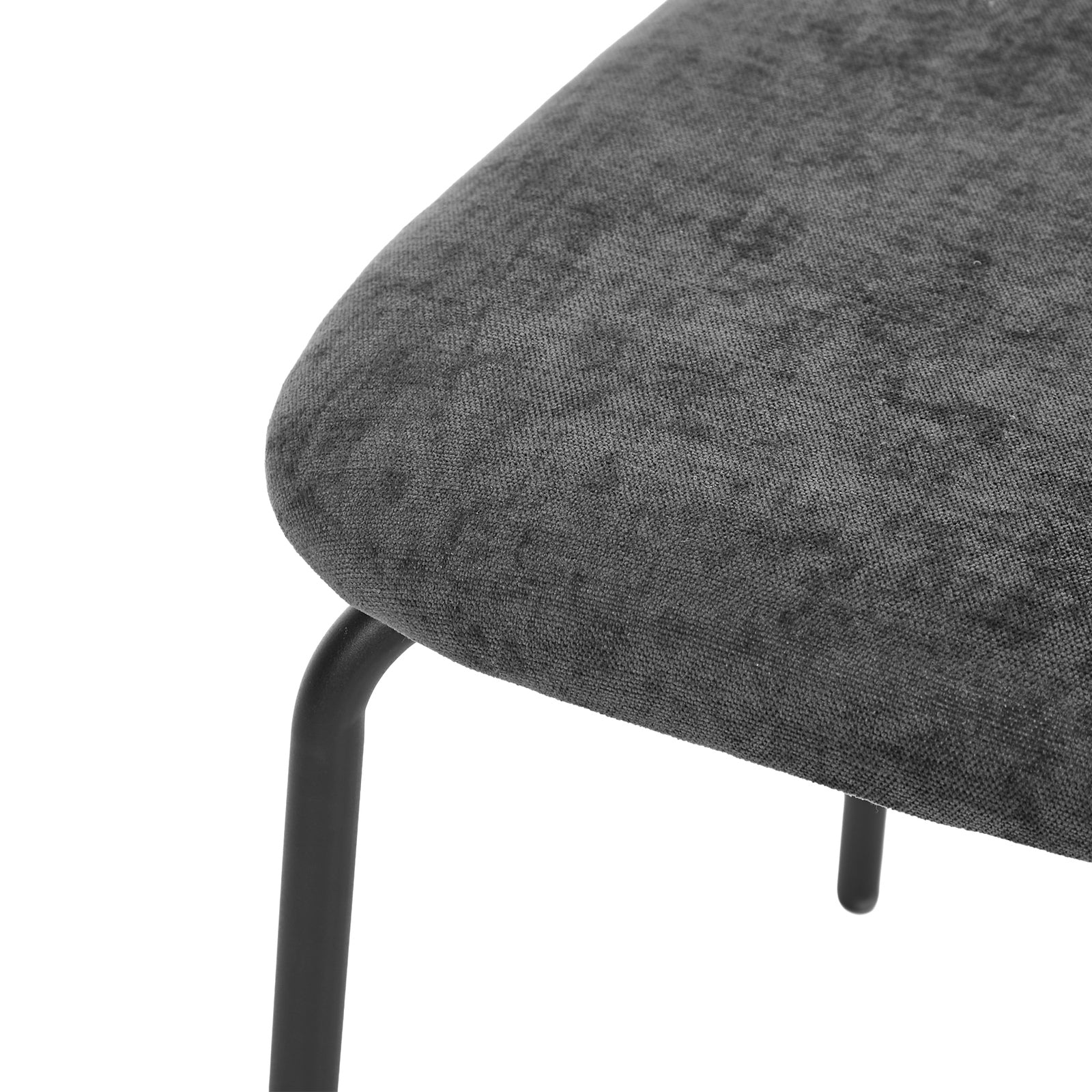 Oikiture Set of 4 Dining Chairs Linen Fabric Padded Seat Grey - Sunyee