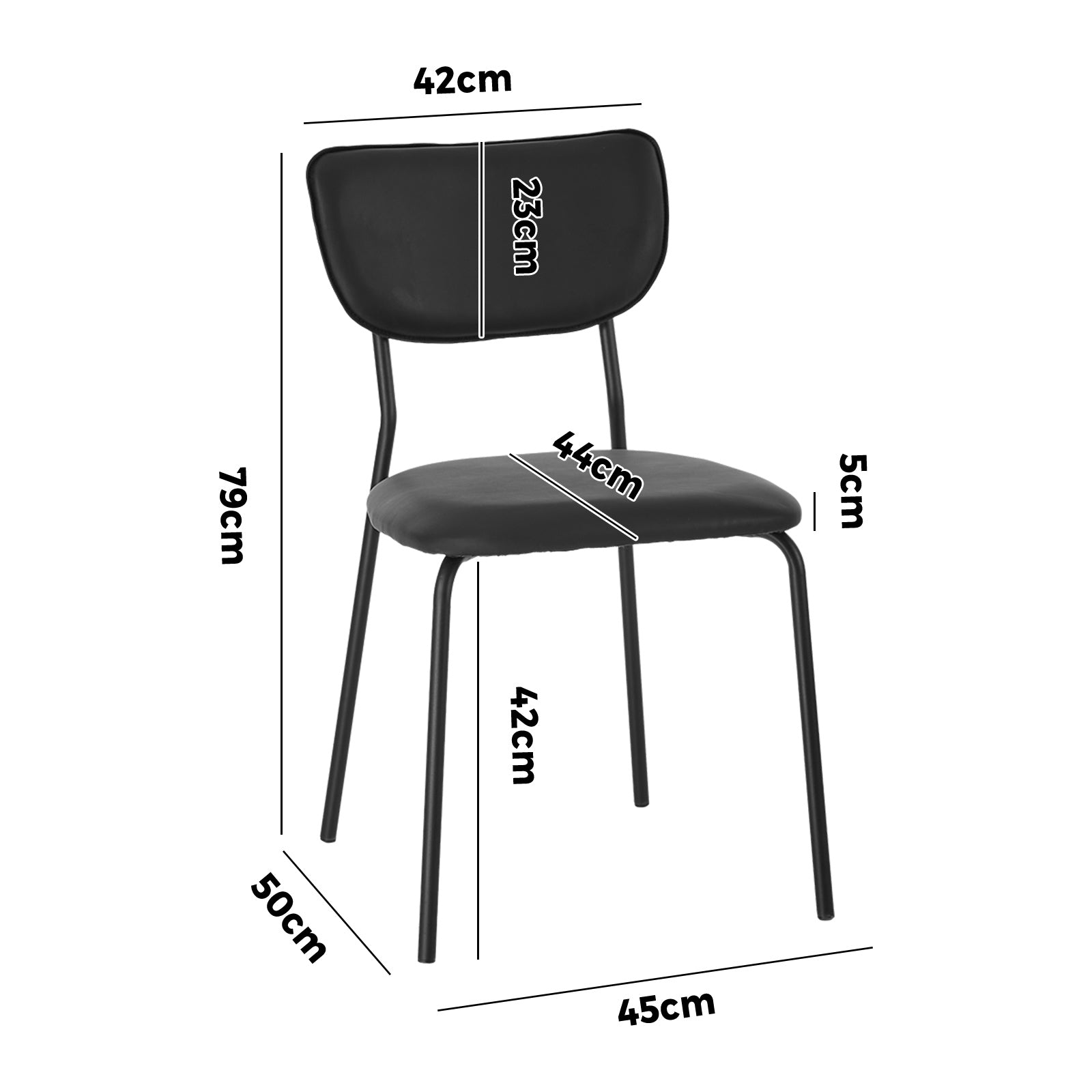 Oikiture Set of 4 Dining Chairs Faux Leather/Linen Padded Seat - Sunyee