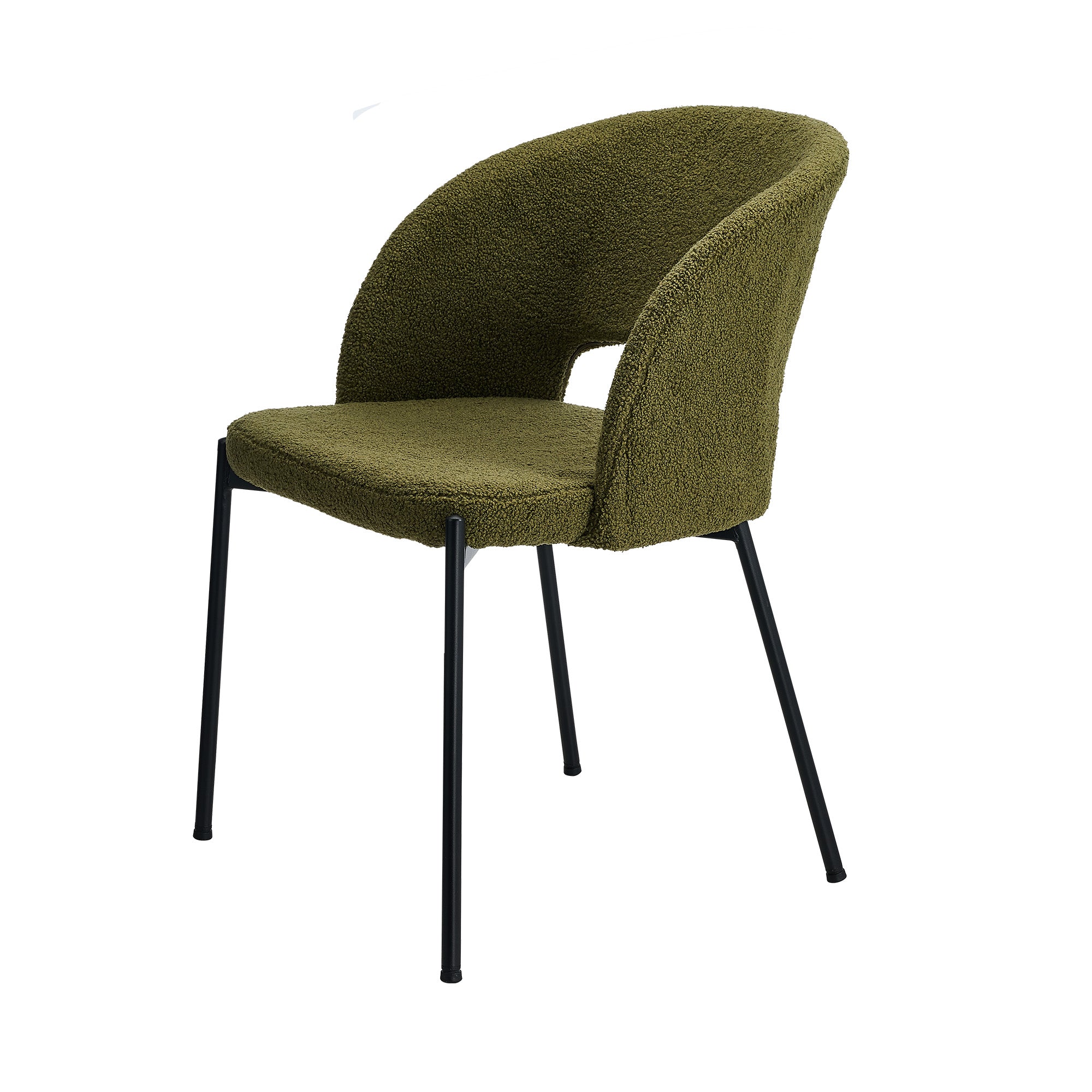 Oikiture 6x Armchair Dining Chair Accent Chairs Tub Armchairs Sherpa Green&Black - Sunyee