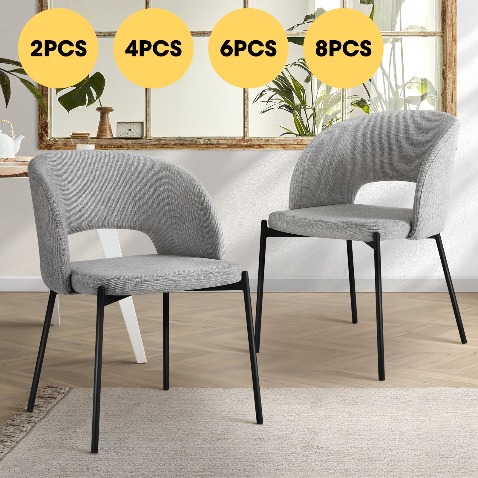 Oikiture Armchair Dining Chair Accent Chairs Tub Armchairs Sherpa Grey&Black - Sunyee