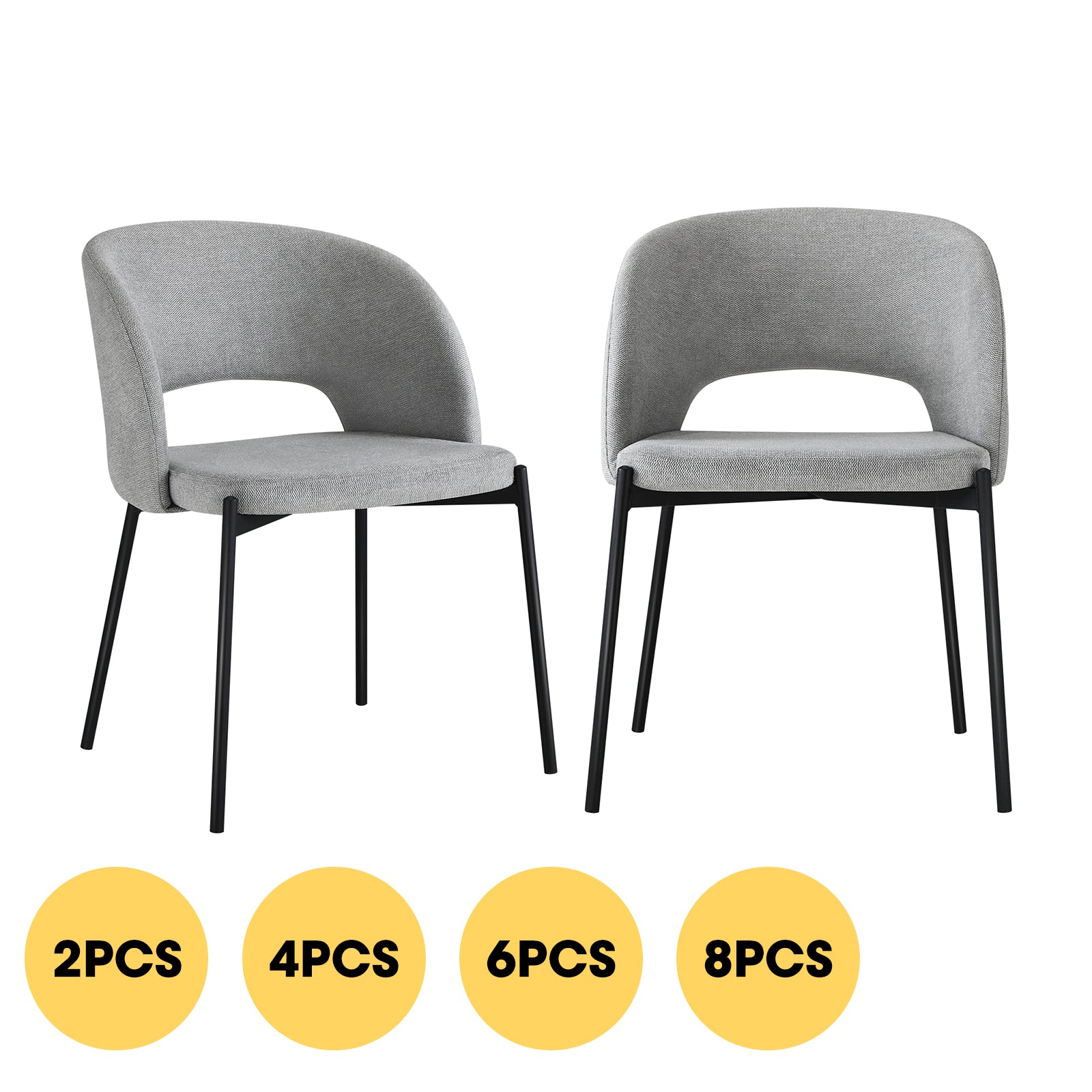 Oikiture Armchair Dining Chair Accent Chairs Tub Armchairs Sherpa Grey&Black - Sunyee