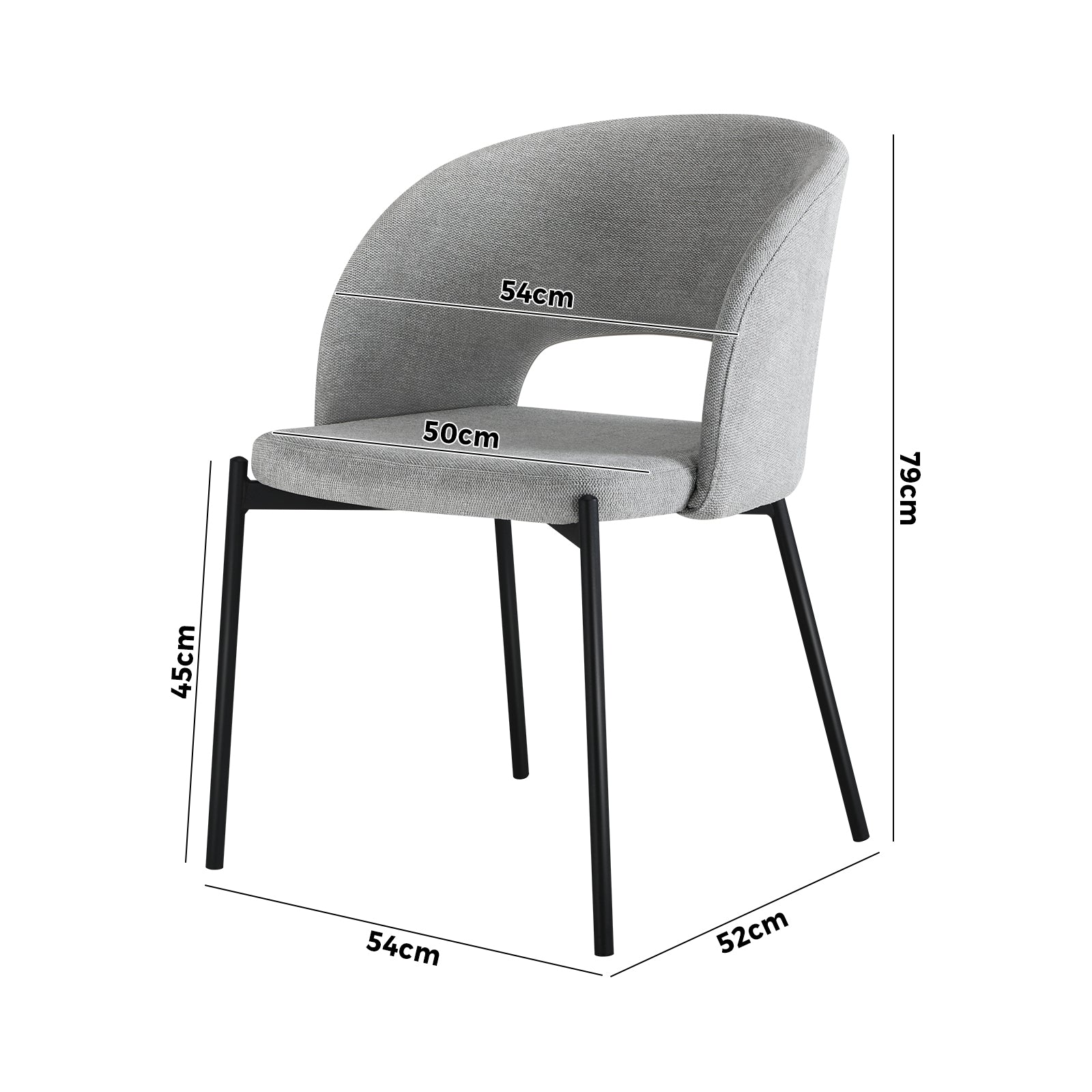 Oikiture Armchair Dining Chair Accent Chairs Tub Armchairs Sherpa Grey&Black - Sunyee