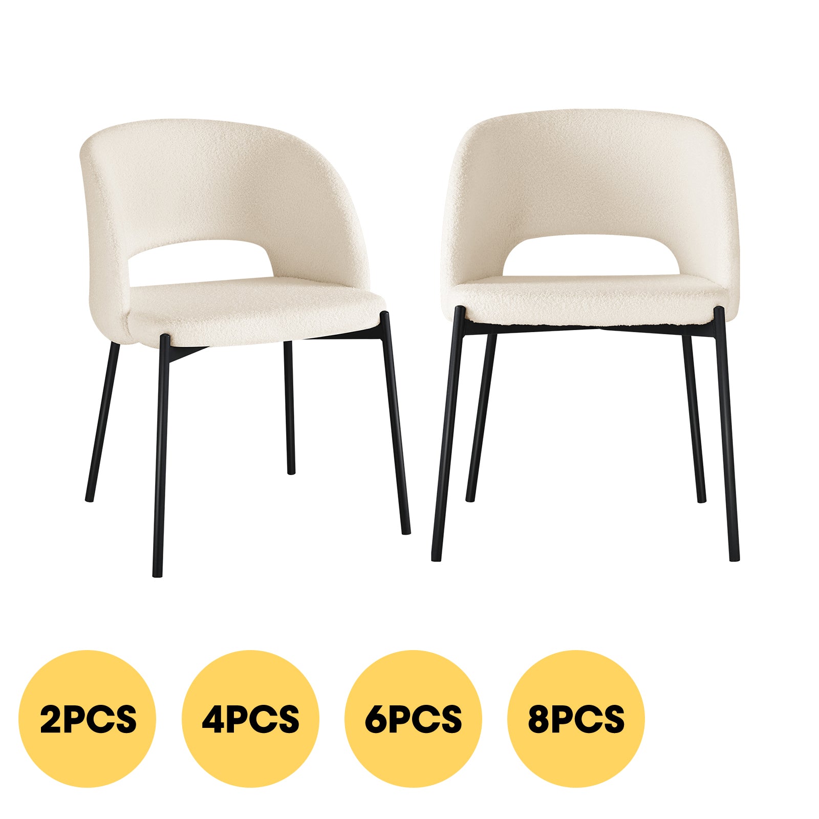 Oikiture Armchair Dining Chair Accent Chairs Tub Armchairs Sherpa White&Black - Sunyee