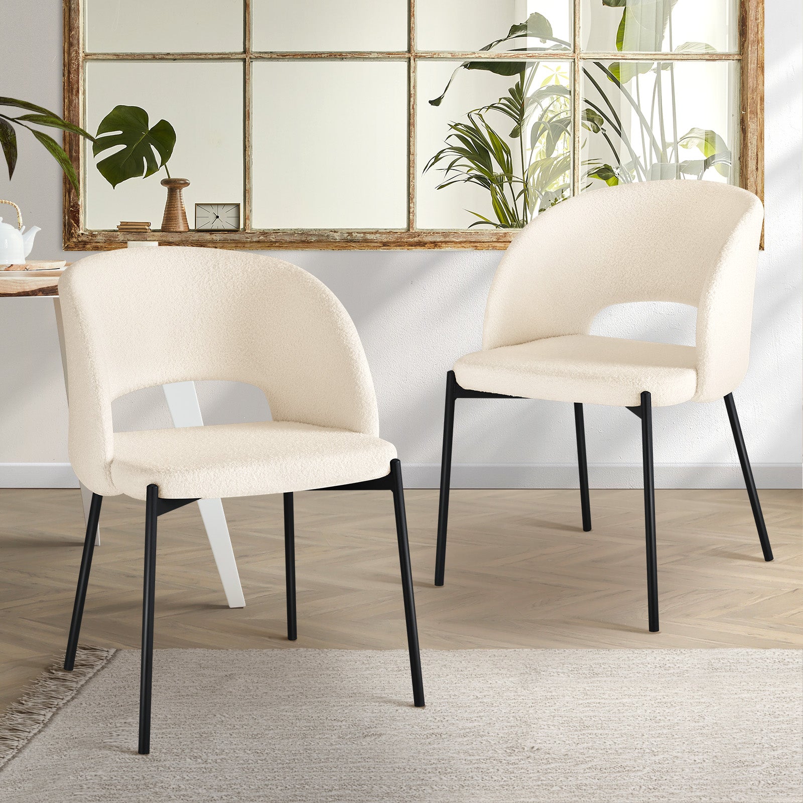 Oikiture 2x Dining Chair Accent Chairs Tub Armchairs Sherpa 4 Style - Sunyee