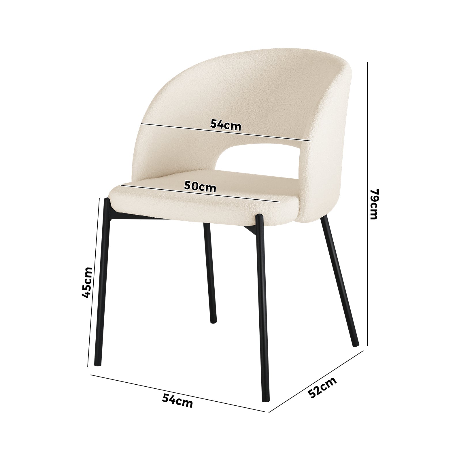 Oikiture 2x Armchair Dining Chair Accent Chairs Tub Armchairs Sherpa White&Black - Sunyee