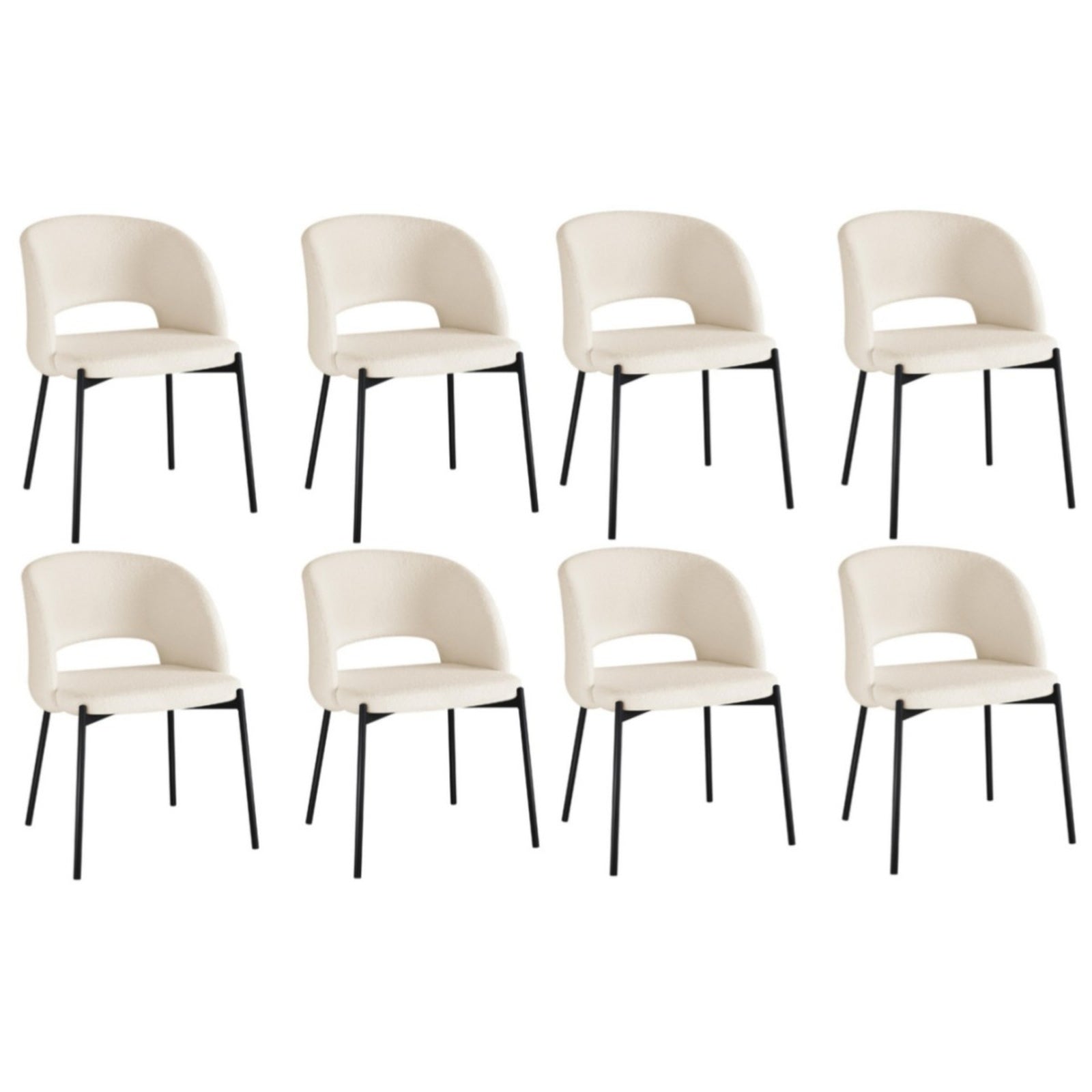 Oikiture Armchair Dining Chair Accent Chairs Tub Armchairs Sherpa White&Black - Sunyee