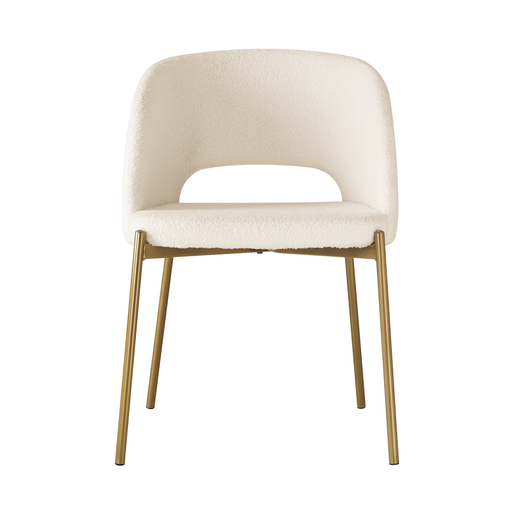 Oikiture 2x Armchair Dining Chair Accent Chairs Tub Armchairs Sherpa White&Gold - Sunyee