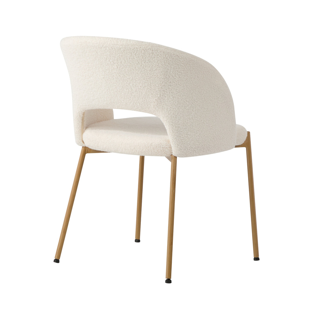 Oikiture 2x Dining Chair Accent Chairs Tub Armchair Sherpa White&Natural