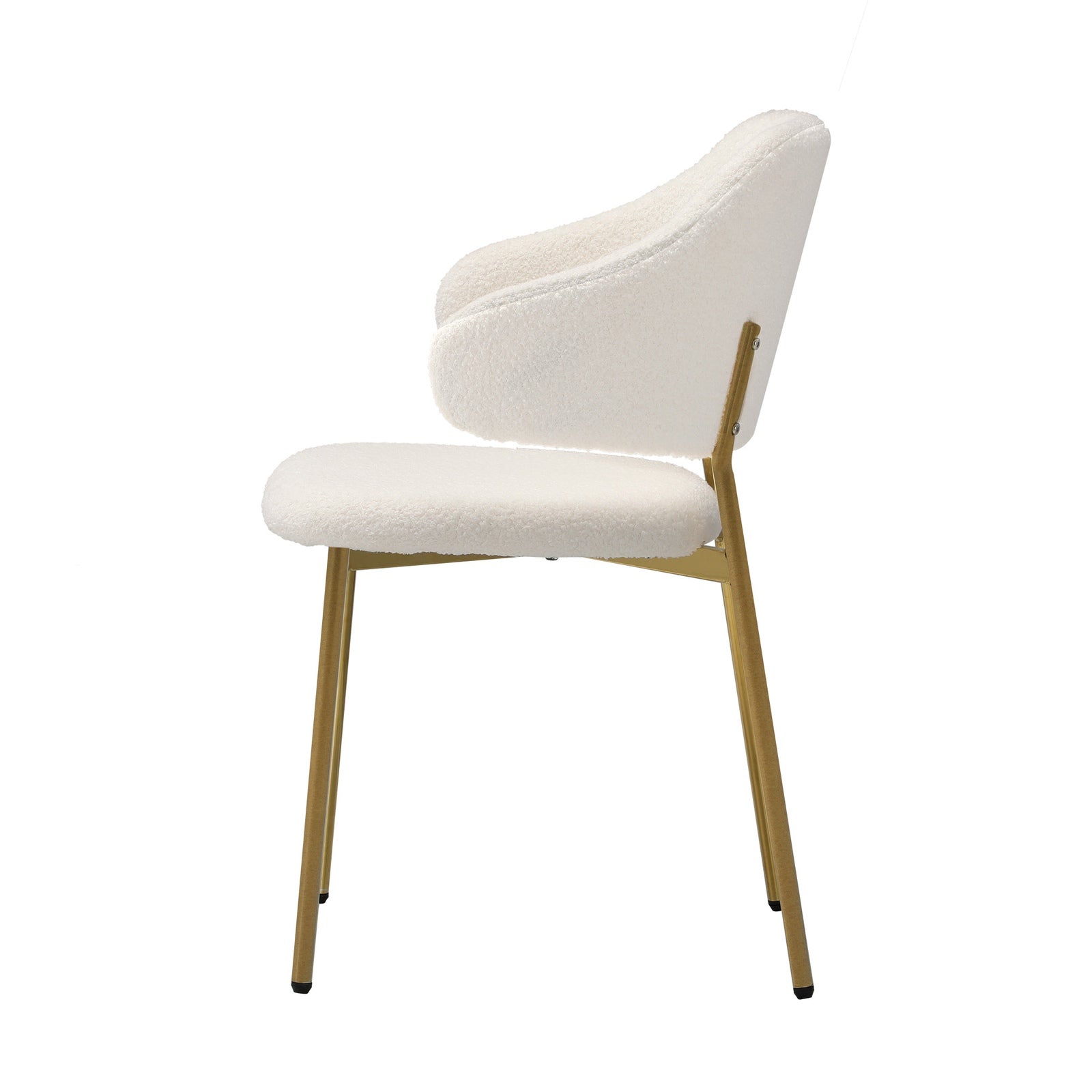 Oikiture 2x Dining Chair Accent Chairs Armchair Tub Armchairs Sherpa Gold&White - Sunyee