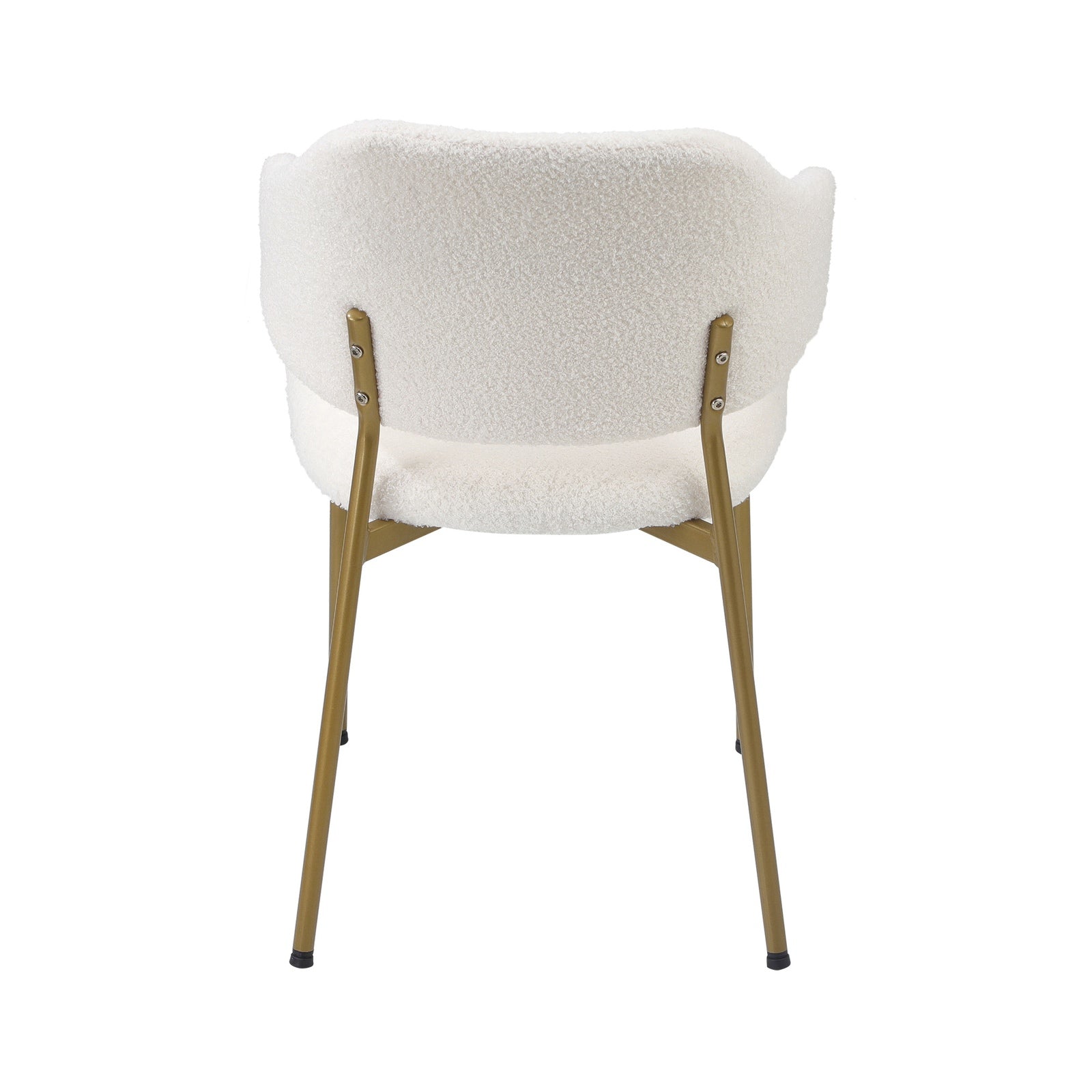 Oikiture 2x Dining Chair Accent Chairs Armchair Tub Armchairs Sherpa Gold&White - Sunyee