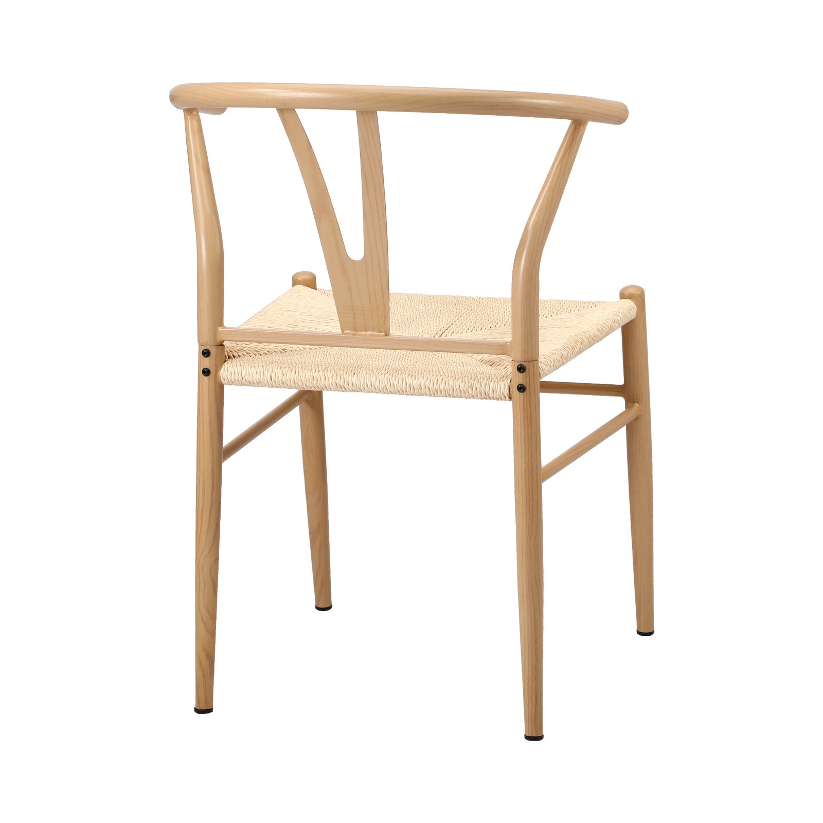 Oikiture 6x Dining Chair Metal Hans Wegner Chair Wishbone Cafe Lounge Beige - Sunyee
