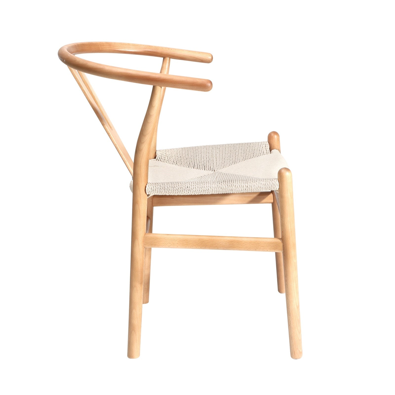 Oikiture 6x Dining Chair Wooden Hans Wegner Chair Wishbone Cafe Lounge Seat - Sunyee