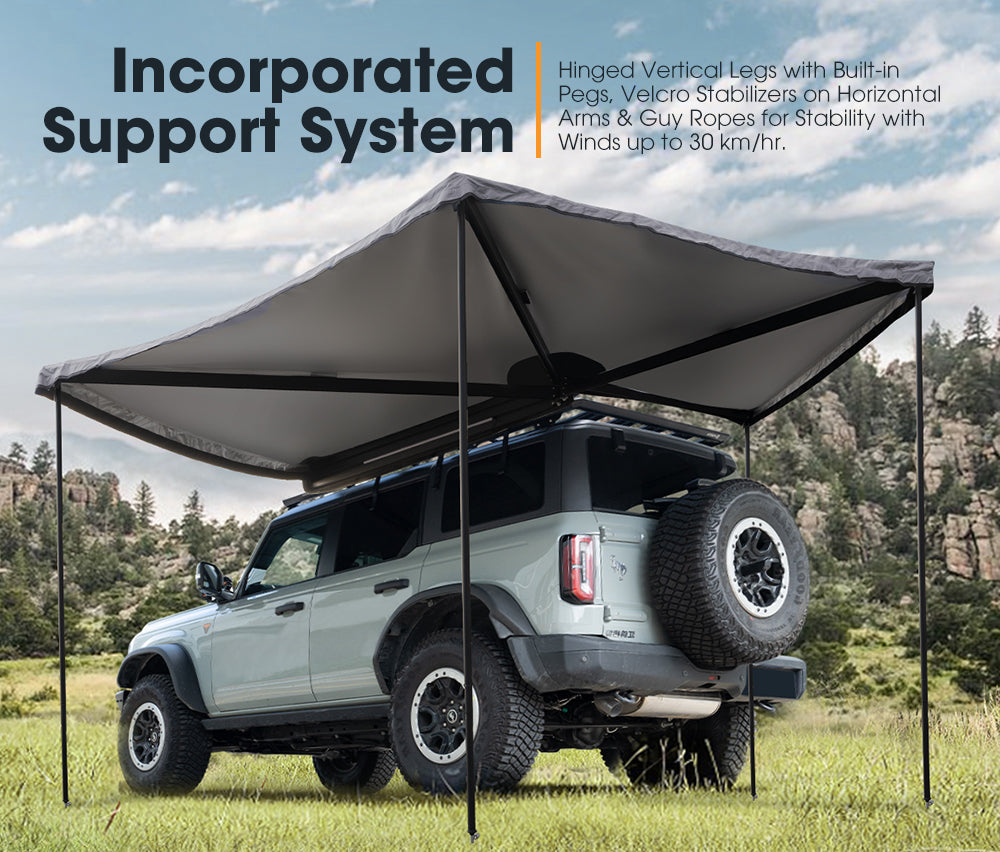 San Hima 270 Degree Free-Standing Awning 600D Double-Ripstop Oxford UPF50+ 4X4 - Sunyee