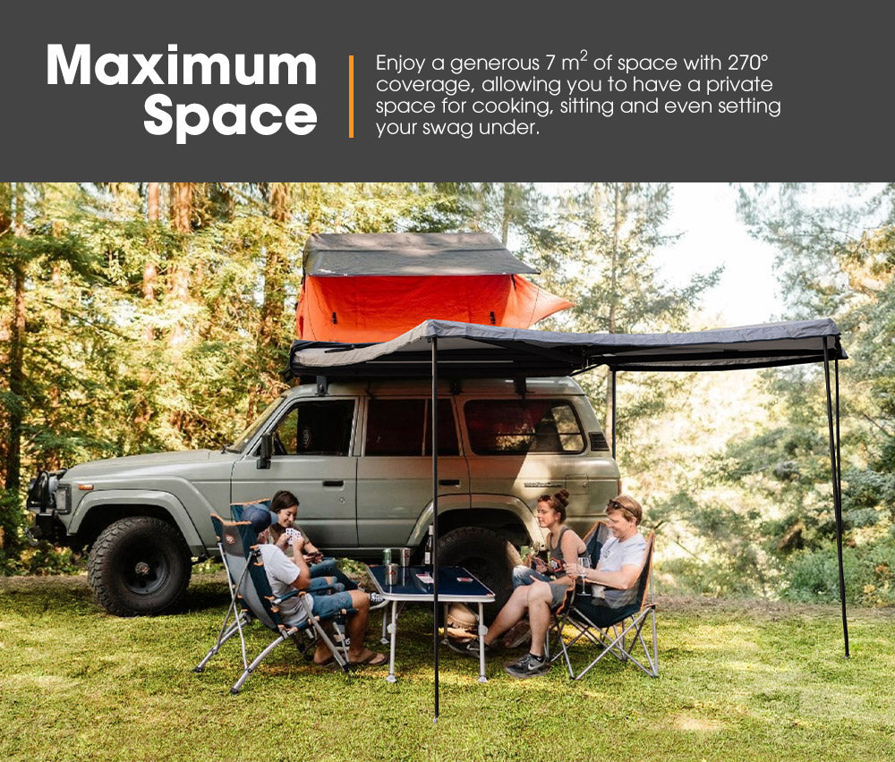 San Hima 270 Degree Free-Standing Awning 600D Double-Ripstop Oxford UPF50+ 4X4 - Sunyee
