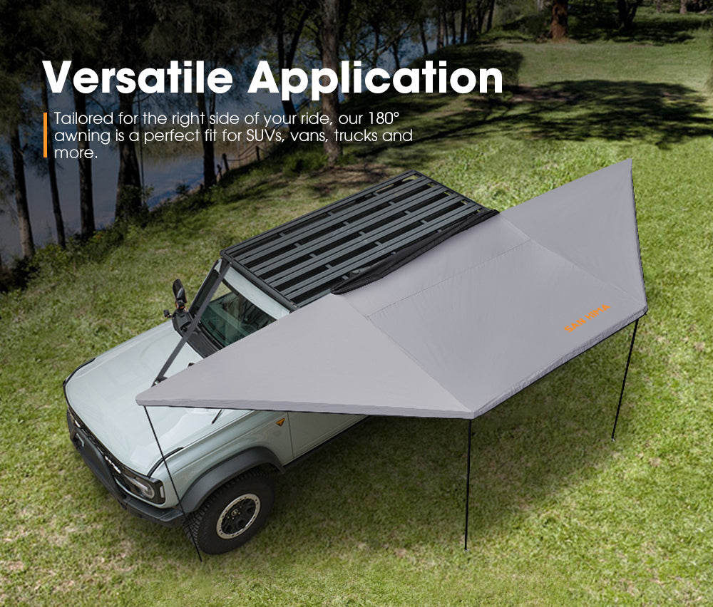 San Hima 180 Degree Free-Standing Awning With "L" Bracket 600D Double-Ripstop - Sunyee