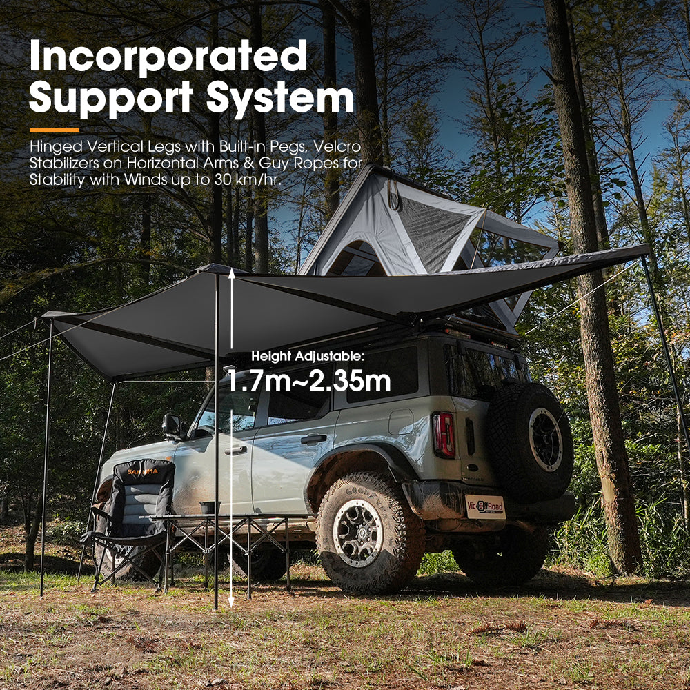 San Hima 180 Degree Free-Standing Awning With "L" Bracket 600D Double-Ripstop - Sunyee