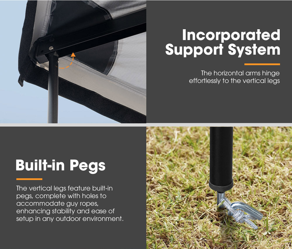 San Hima 180 Degree Free-Standing Awning With "L" Bracket 600D Double-Ripstop - Sunyee