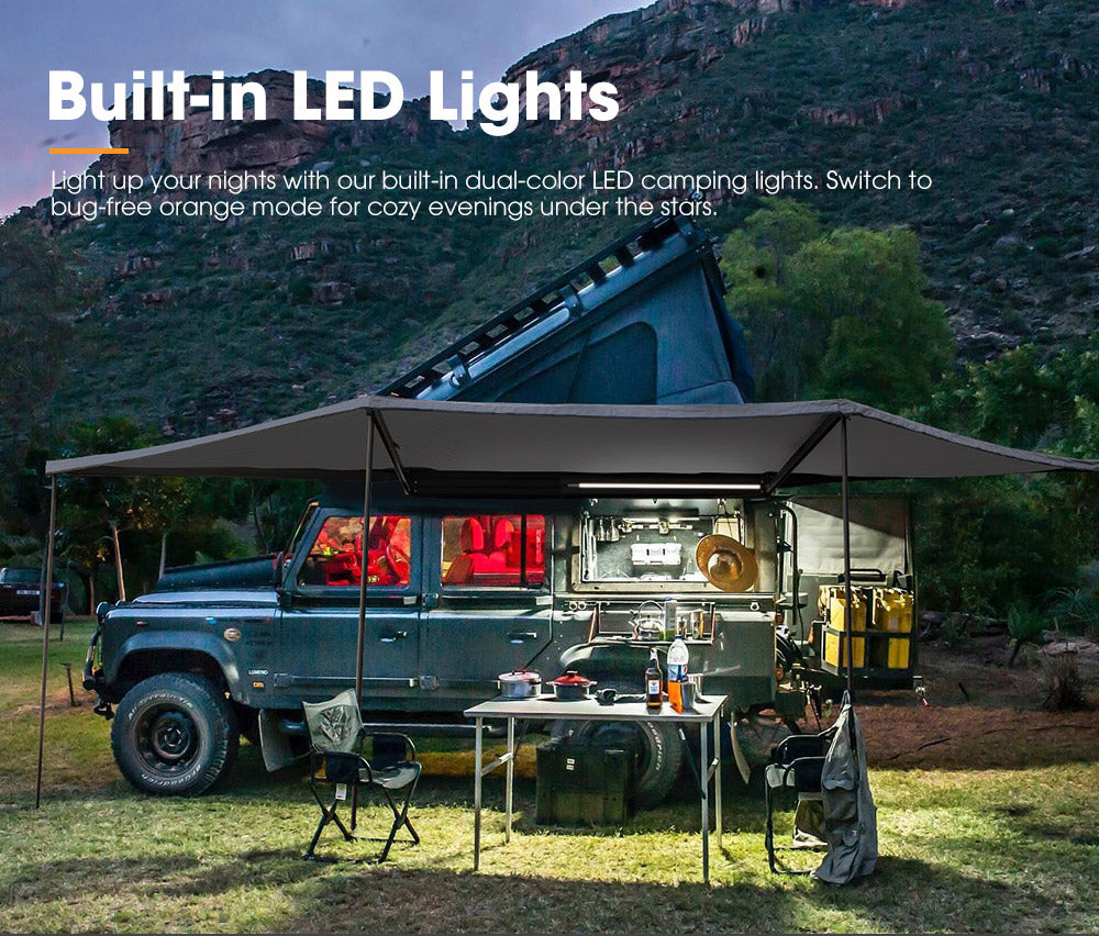 San Hima 180 Degree Free-Standing Awning With "L" Bracket 600D Double-Ripstop - Sunyee