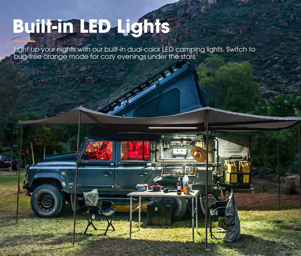 San Hima 270 Degree Free-Standing Awning With "L" Bracket 600D Double-Ripstop - Sunyee