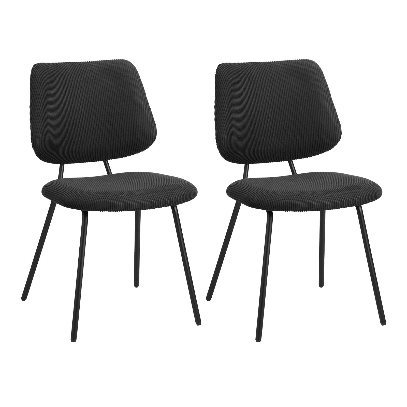 Oikiture Dining Table Set 60cm Round Dining Table and Chairs Black&White