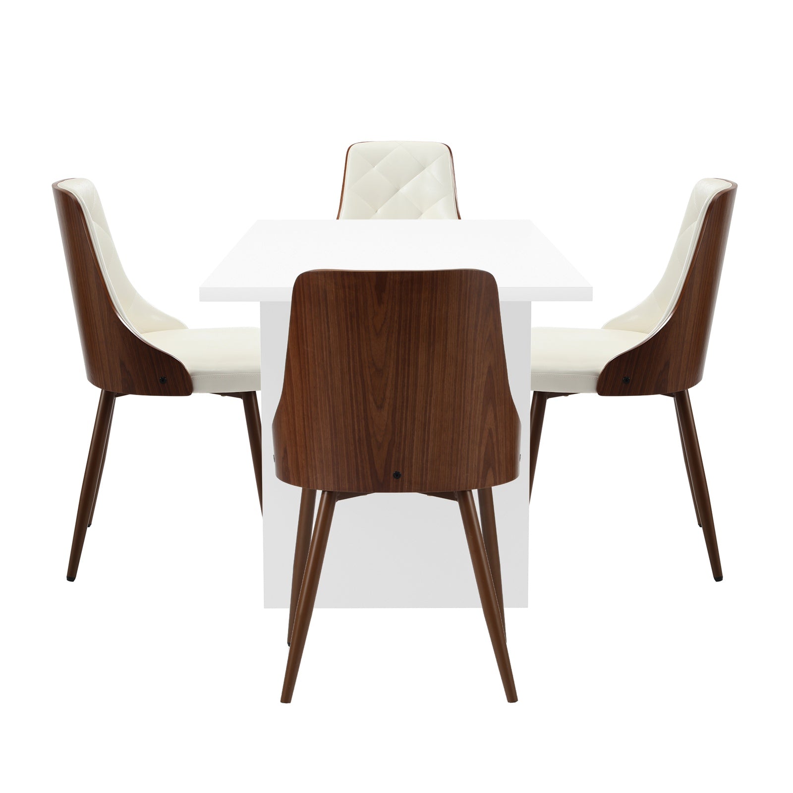 Oikiture 4-Seater Rectangular Dining Table and Chairs Wooden Kitchen Dining Set - Sunyee