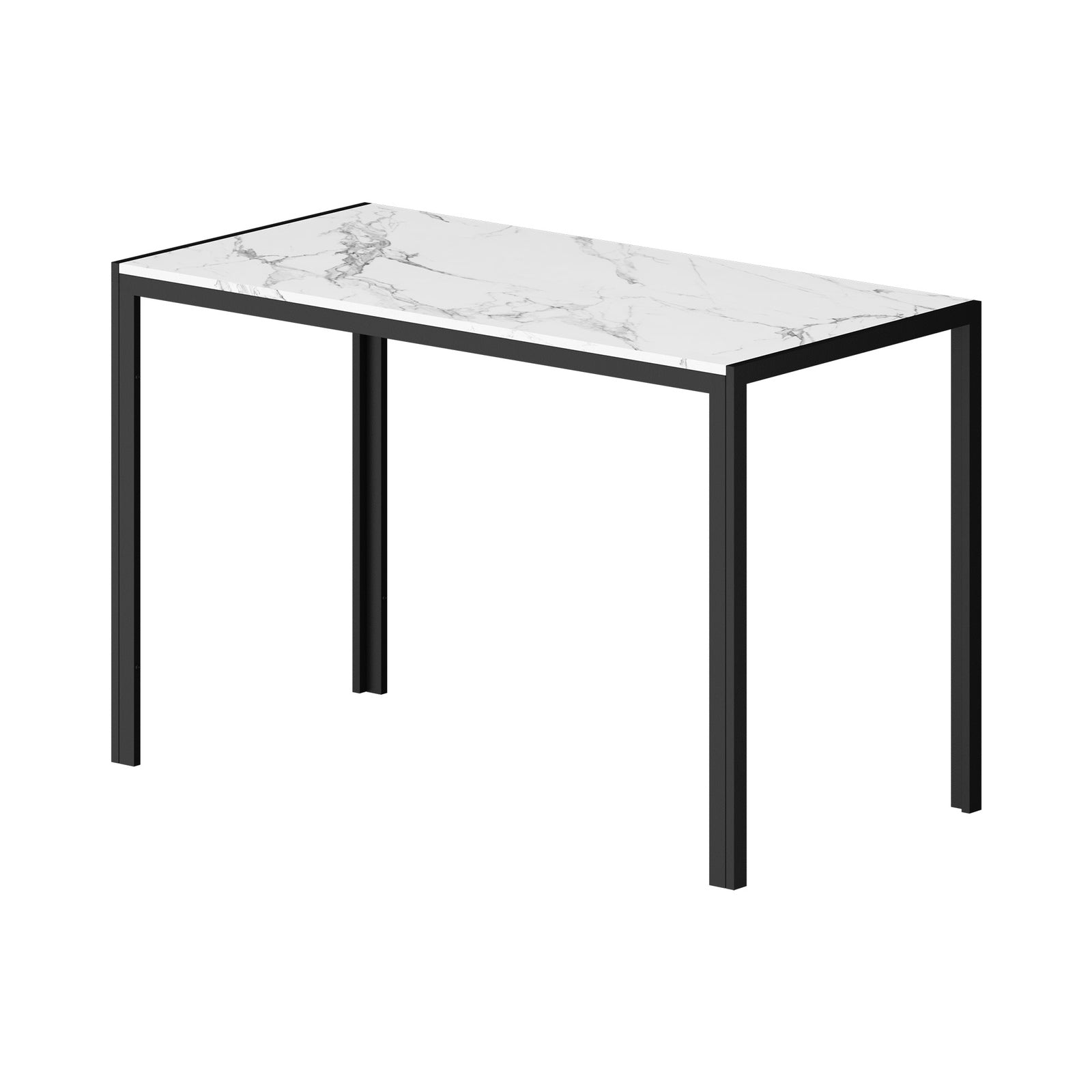 Oikiture 120cm Rectangle Dining Table with 4PCS Dining Chairs Marble White&Black - Sunyee