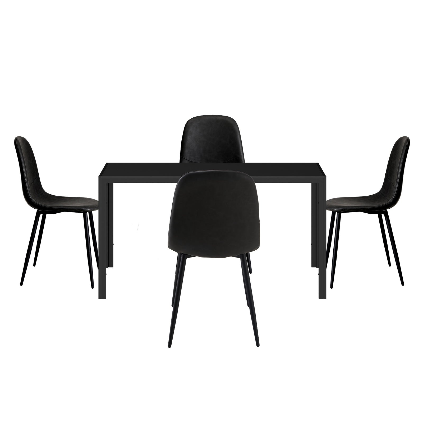 Oikiture 1.2m Rectangular Dining Table and Chairs 4-Seater Kitchen Furniture Set - Sunyee