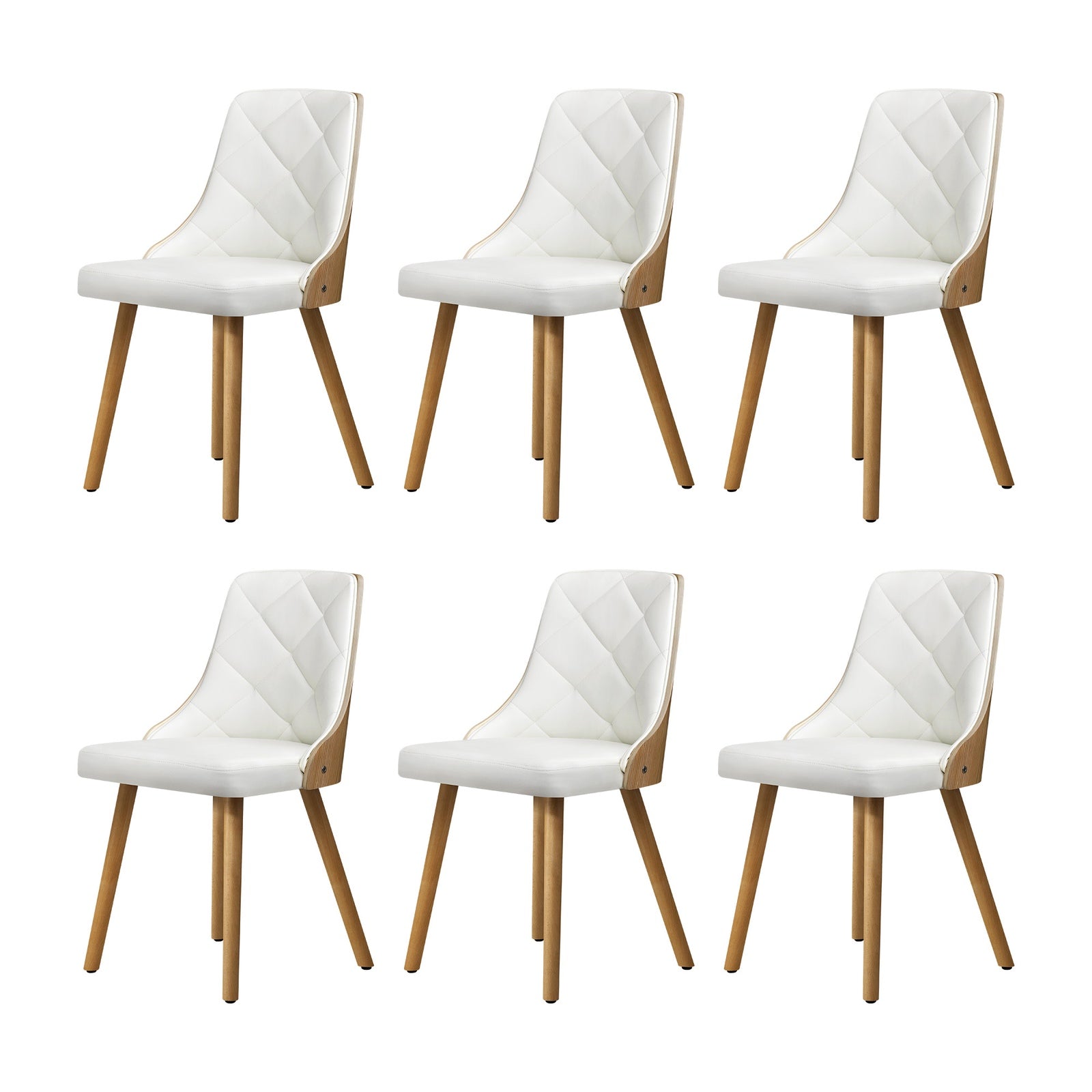 Oikiture 200cm Extendable Dining Table with 6PCS Dining Chairs PU Leather White - Sunyee