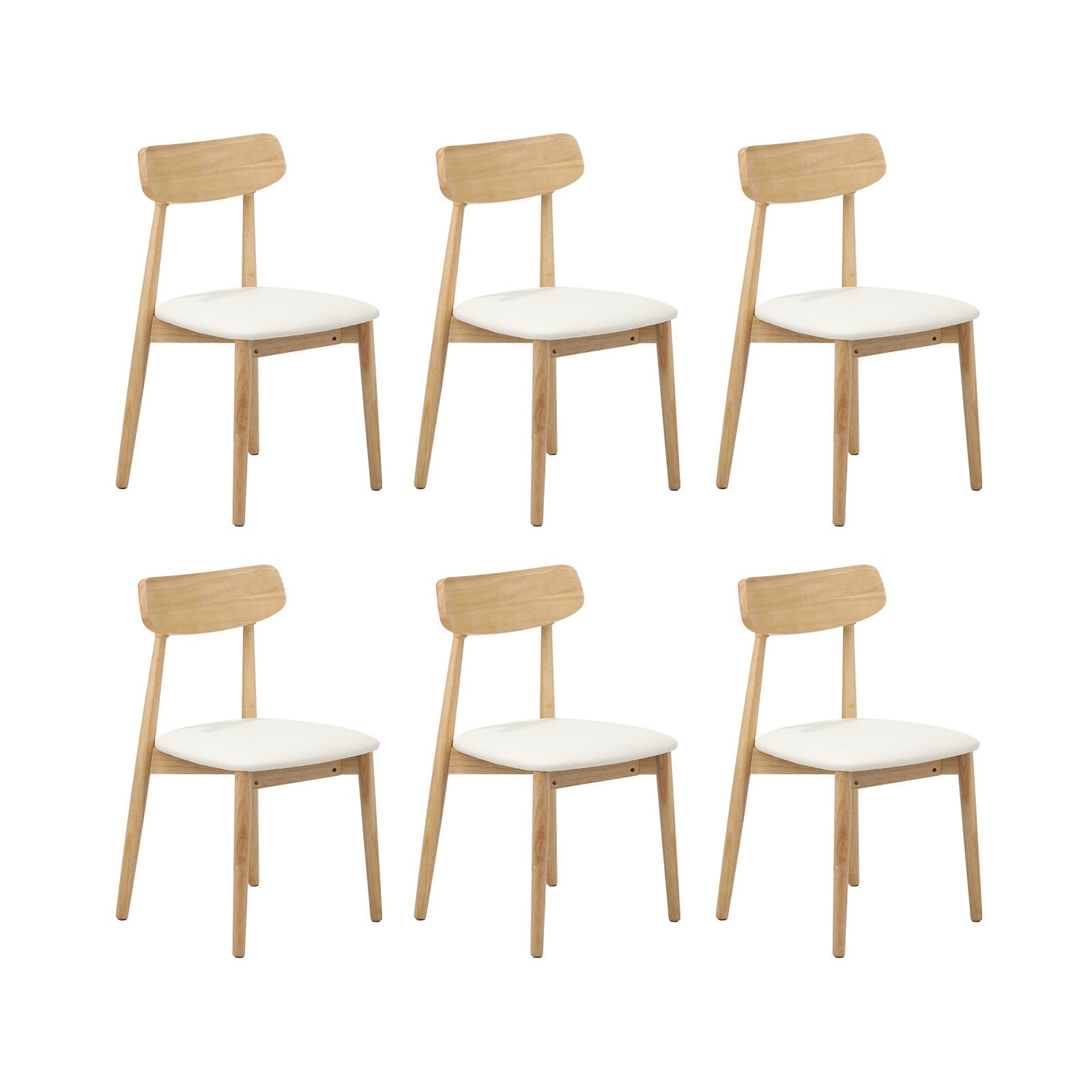 Oikiture 200cm Extendable Dining Table with 6x Dining Chairs PU Leather Natural - Sunyee