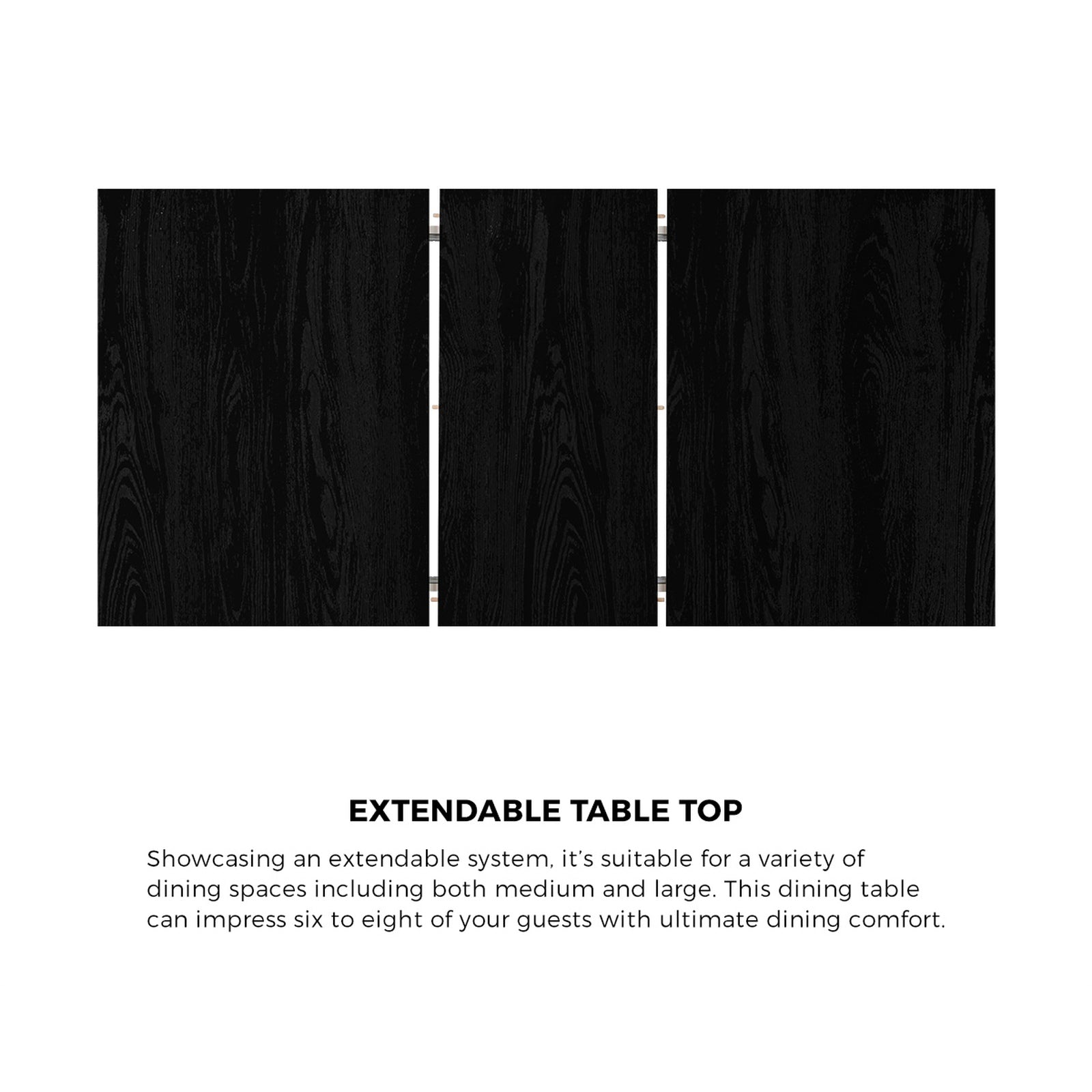 Oikiture 160cm Extendable Dining Table with 4PCS Dining Chairs Geometric Black - Sunyee