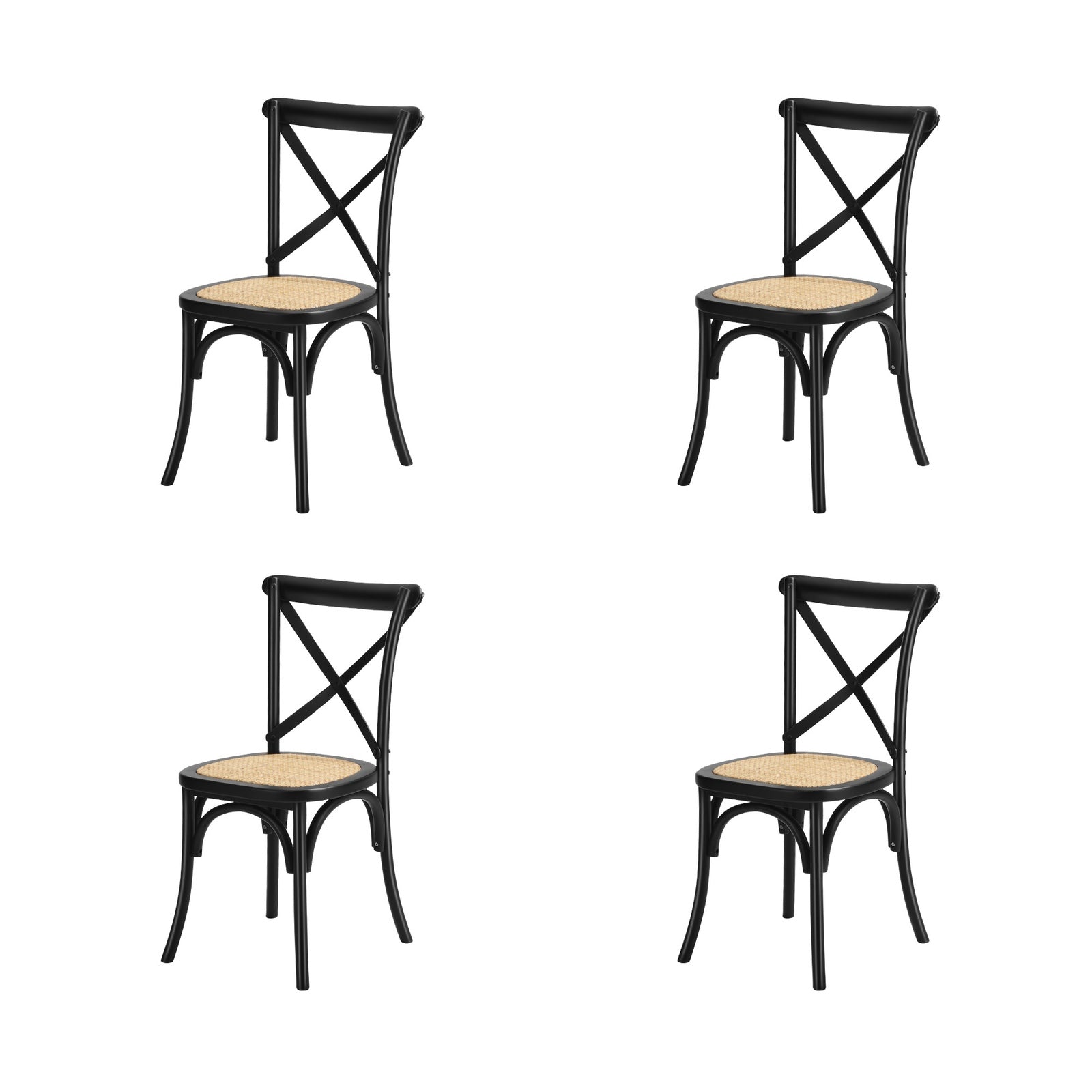 Oikiture 160cm Extendable Dining Table with 4PCS Dining Chairs Geometric Black - Sunyee