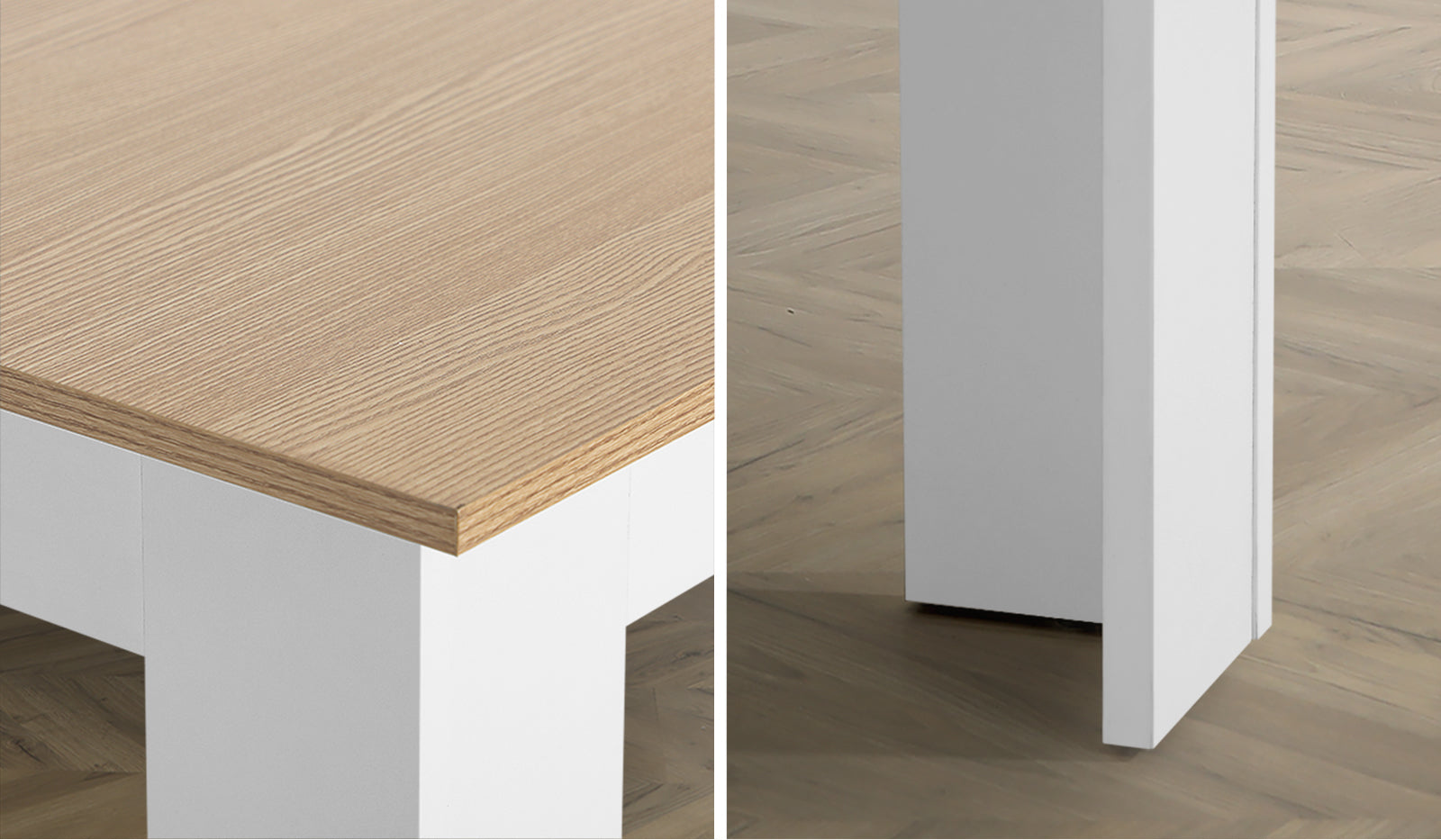 Oikiture 160cm Extendable Dining Table with 6PCS Dining Chairs Velvet Beige - Sunyee