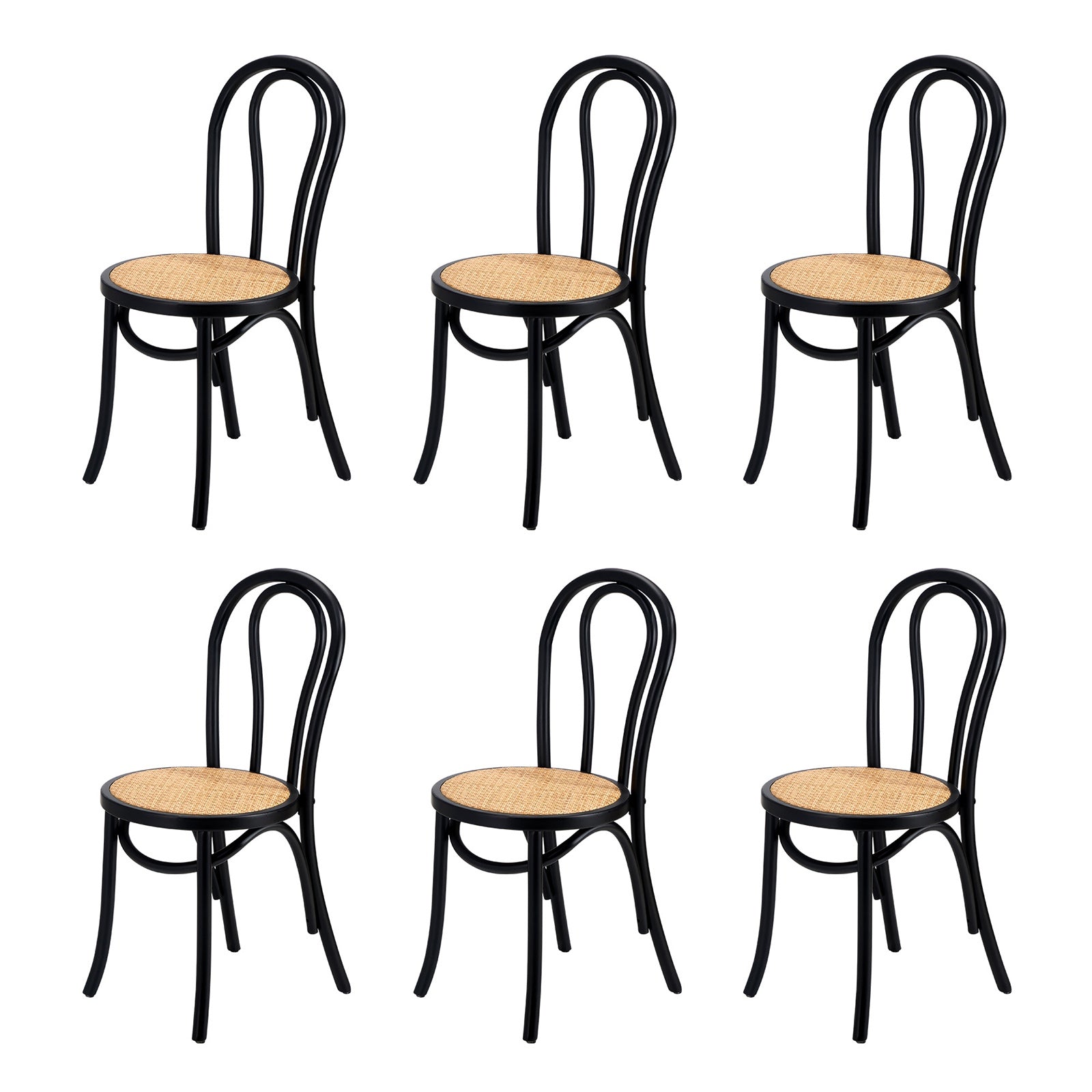 Oikiture 160cm Extendable Dining Table with 6PCS Crossback Dining Chairs Black - Sunyee