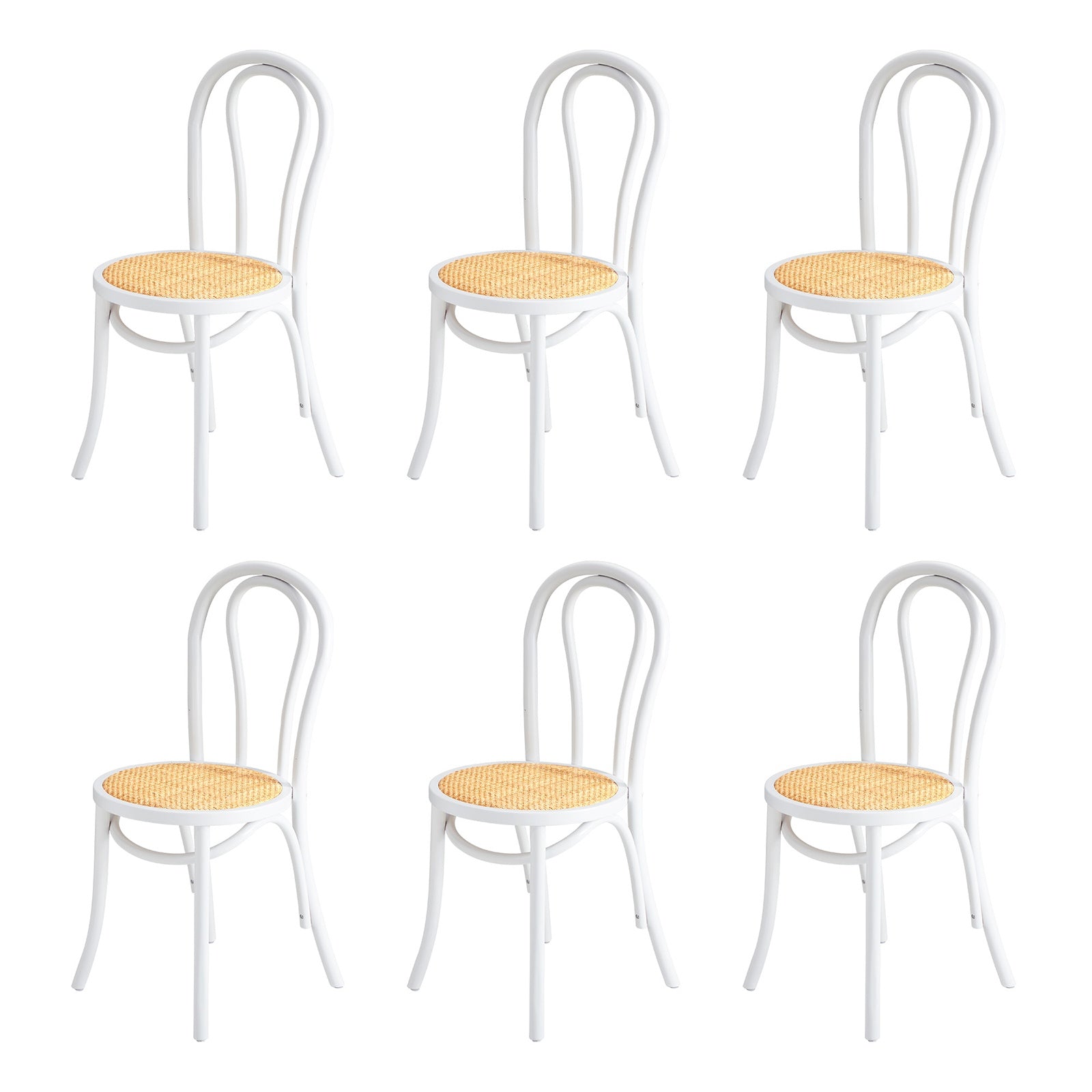 Oikiture 160cm Extendable Dining Table with 6PCS Crossback Dining Chairs White - Sunyee
