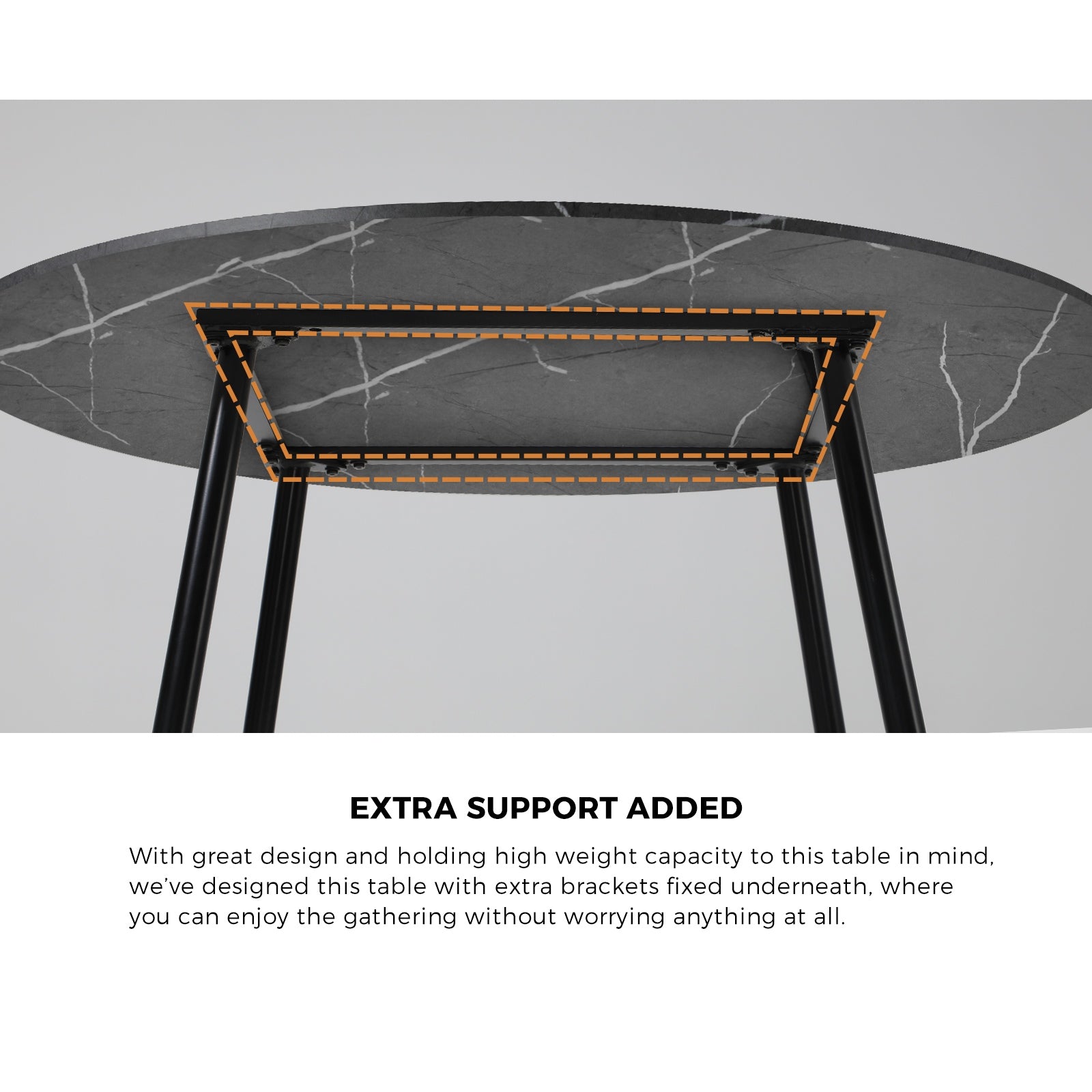 Oikiture 110cm Round Dining Table with 4PCS Dining Chairs Faux Linen Grey - Sunyee