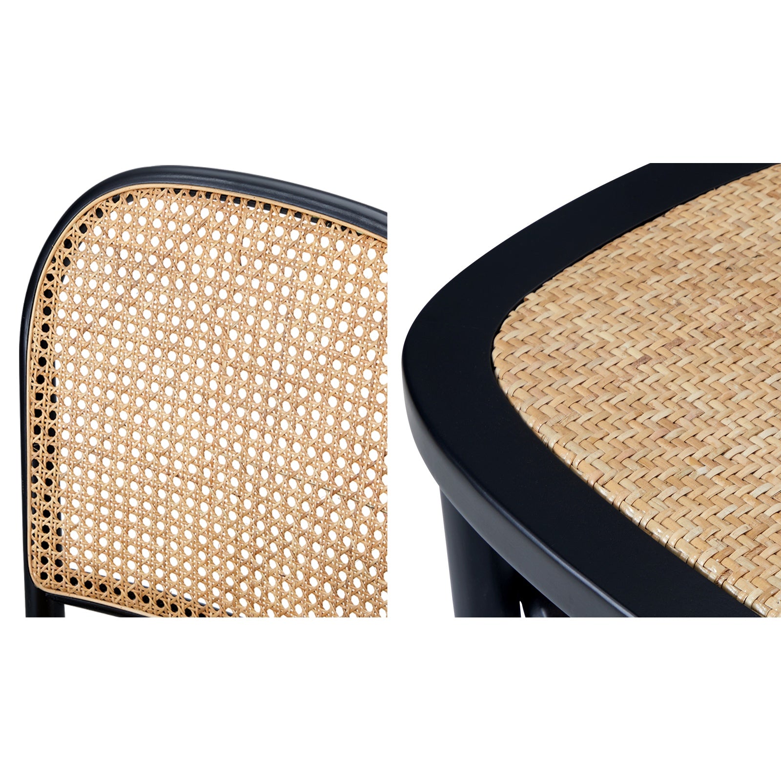 Oikiture 110cm Round Dining Table with 4PCS Dining Chairs Wooden Black - Sunyee