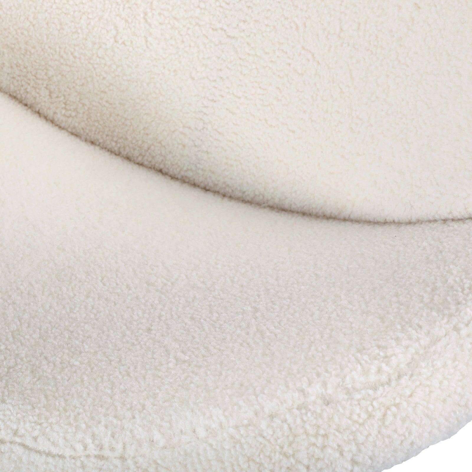 Oikiture 110cm Round Dining Table with 4PCS Dining Chairs White Sherpa - Sunyee