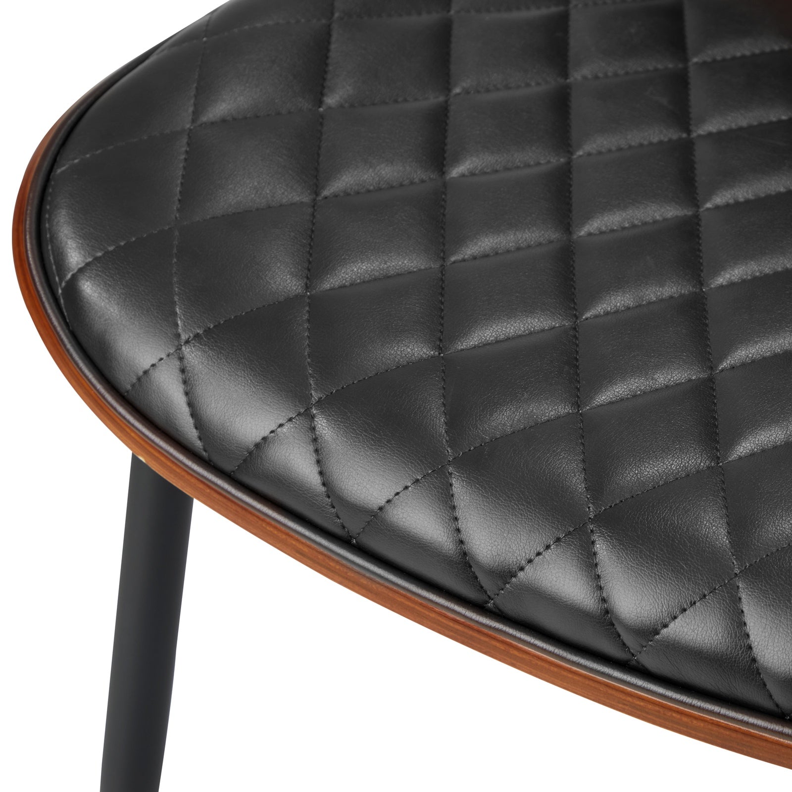 Oikiture 110cm Round Dining Table with 4PCS Dining Chairs PU Black - Sunyee
