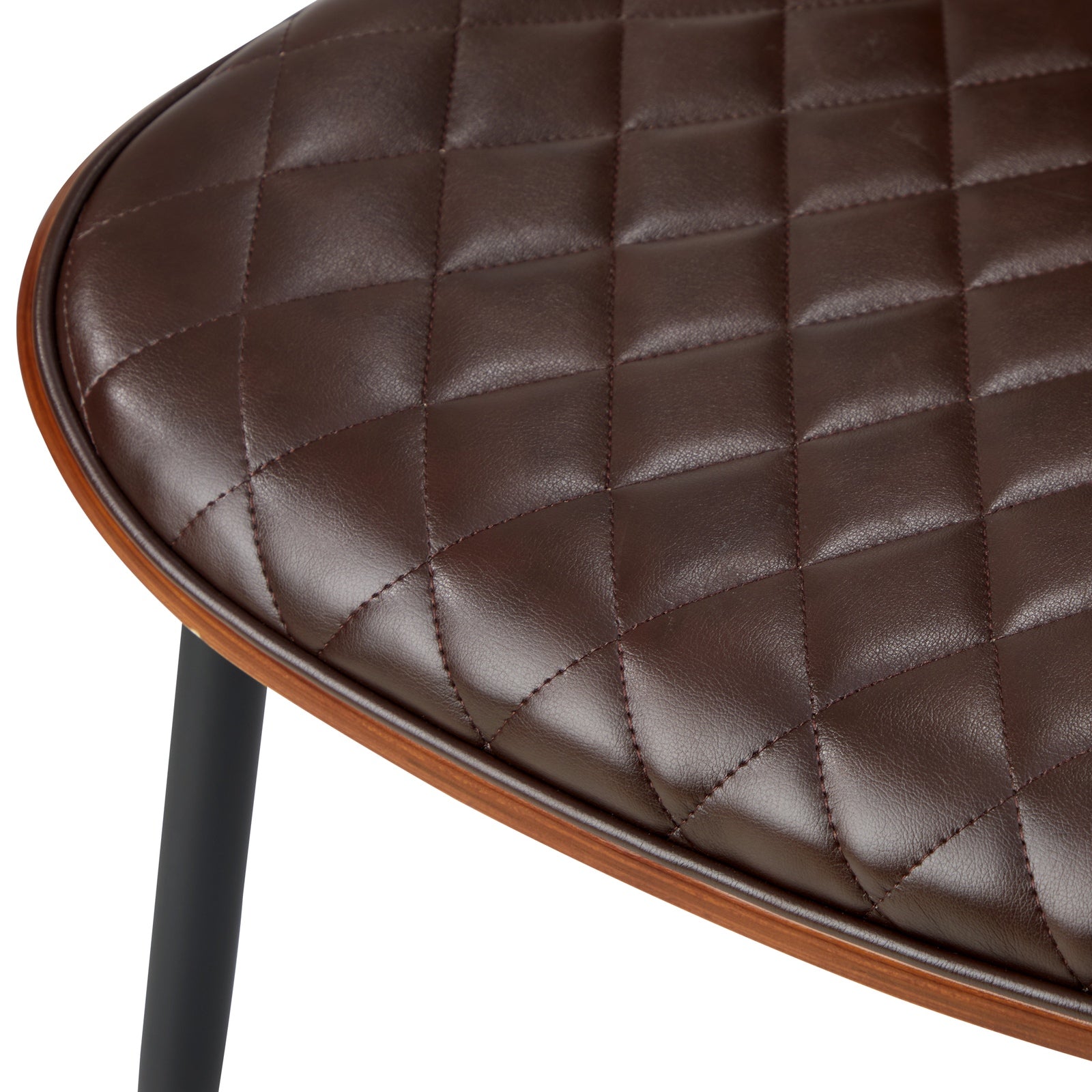 Oikiture 110cm Round Dining Table with 4PCS Dining Chairs PU Walnut - Sunyee