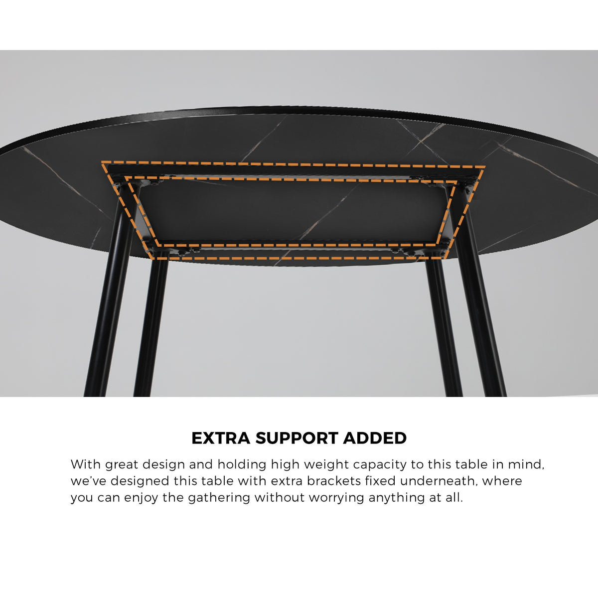 Oikiture 110cm Round Dining Table with 4PCS Dining Chairs Solid Wooden Black - Sunyee