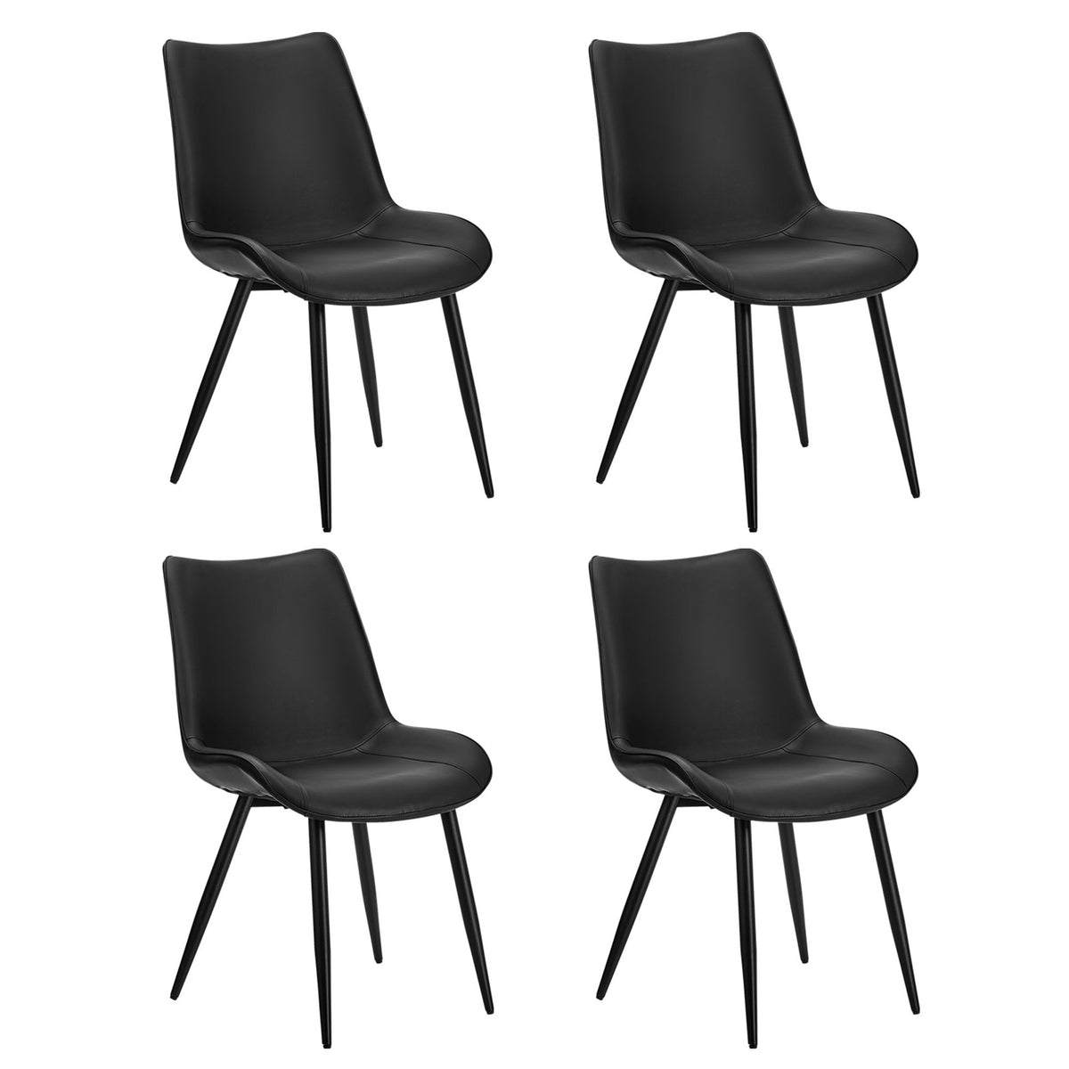 Oikiture 5PCS Dining Table Set Round Marble-Look Table and Chairs PU Leather - Sunyee